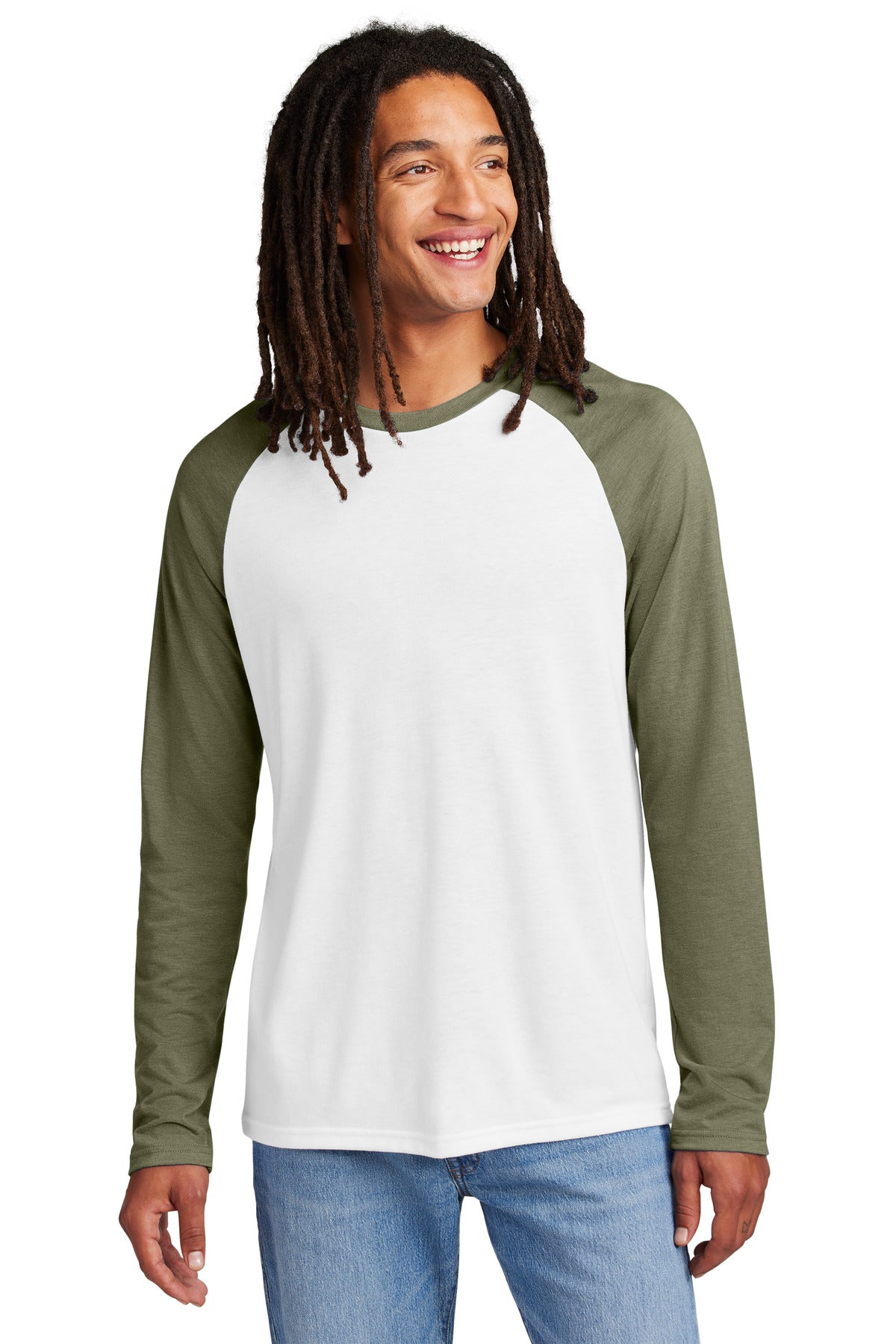 Custom Embroidery or DTF Print - Allmade ®  Unisex Tri-Blend Long Sleeve Colorblock Raglan AL6009