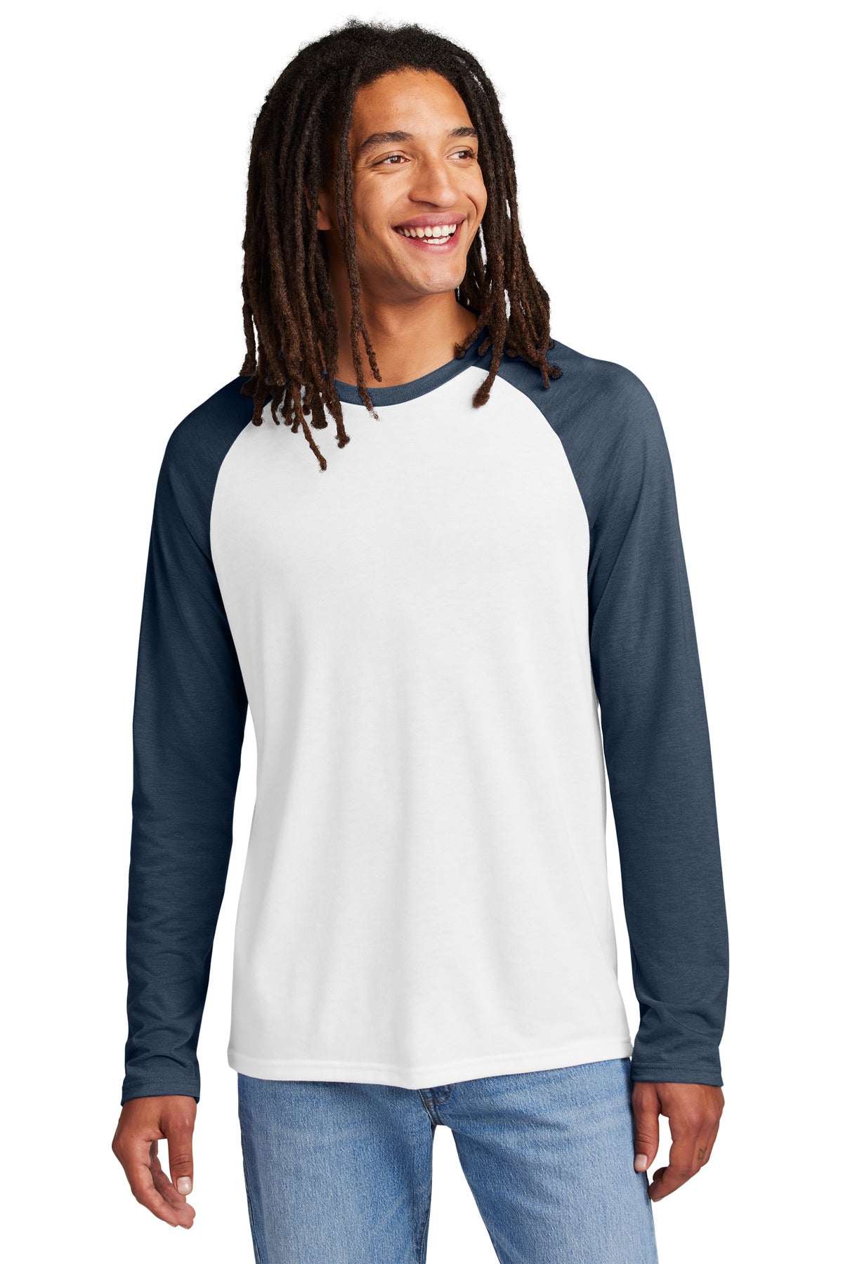 Custom Embroidery or DTF Print - Allmade ®  Unisex Tri-Blend Long Sleeve Colorblock Raglan AL6009