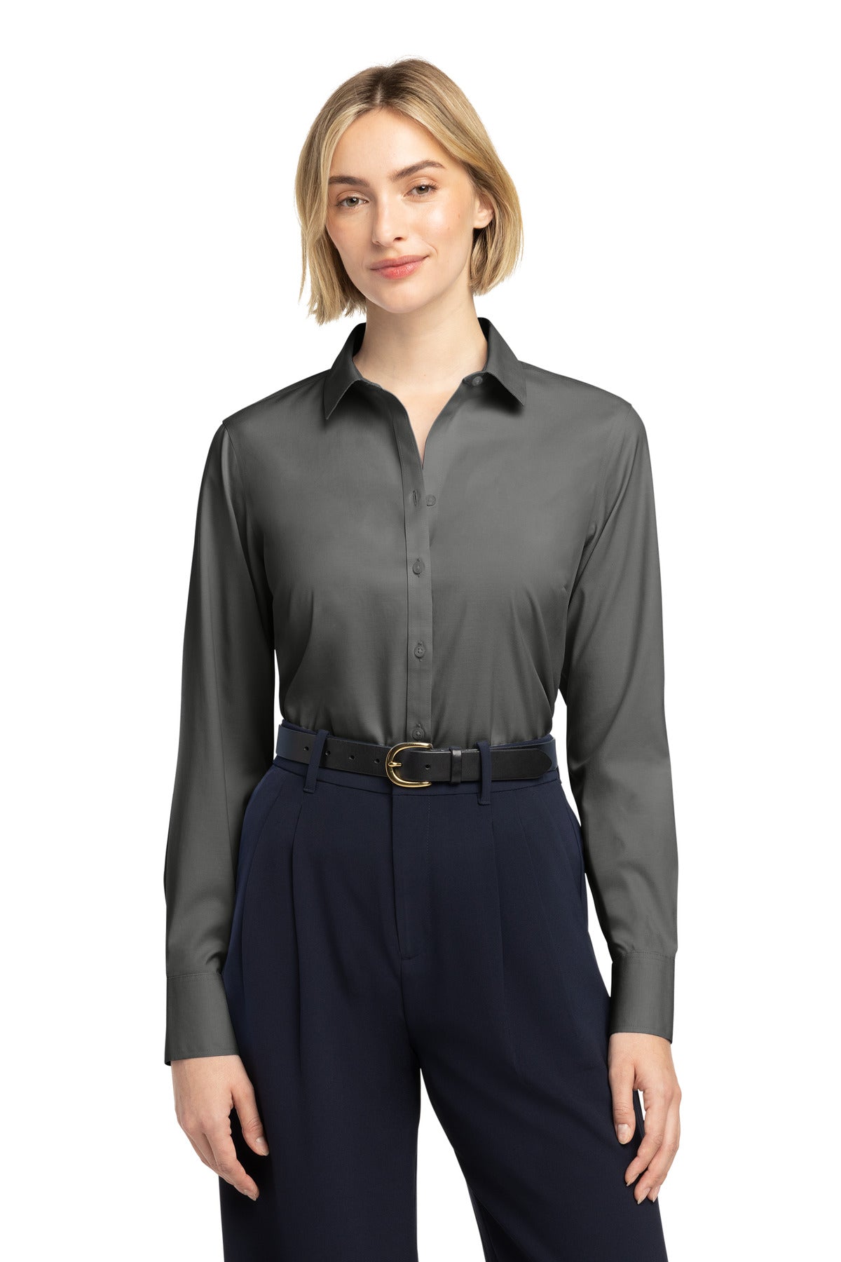 Custom Embroidery or DTF Print - Brooks Brothers ®  Women's Wrinkle-Free Stretch Pinpoint Shirt BB18001