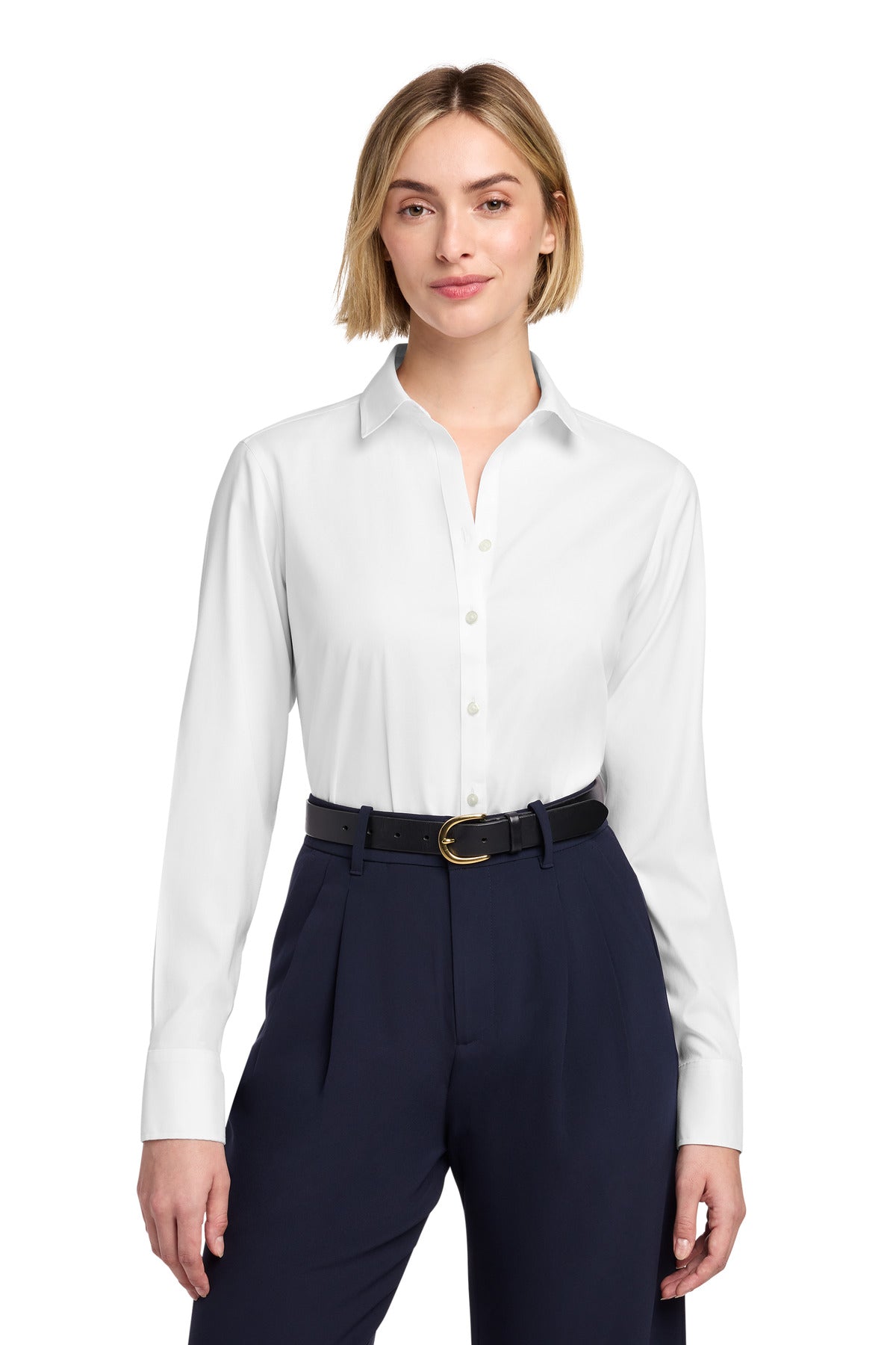 Custom Embroidery or DTF Print - Brooks Brothers ®  Women's Wrinkle-Free Stretch Pinpoint Shirt BB18001