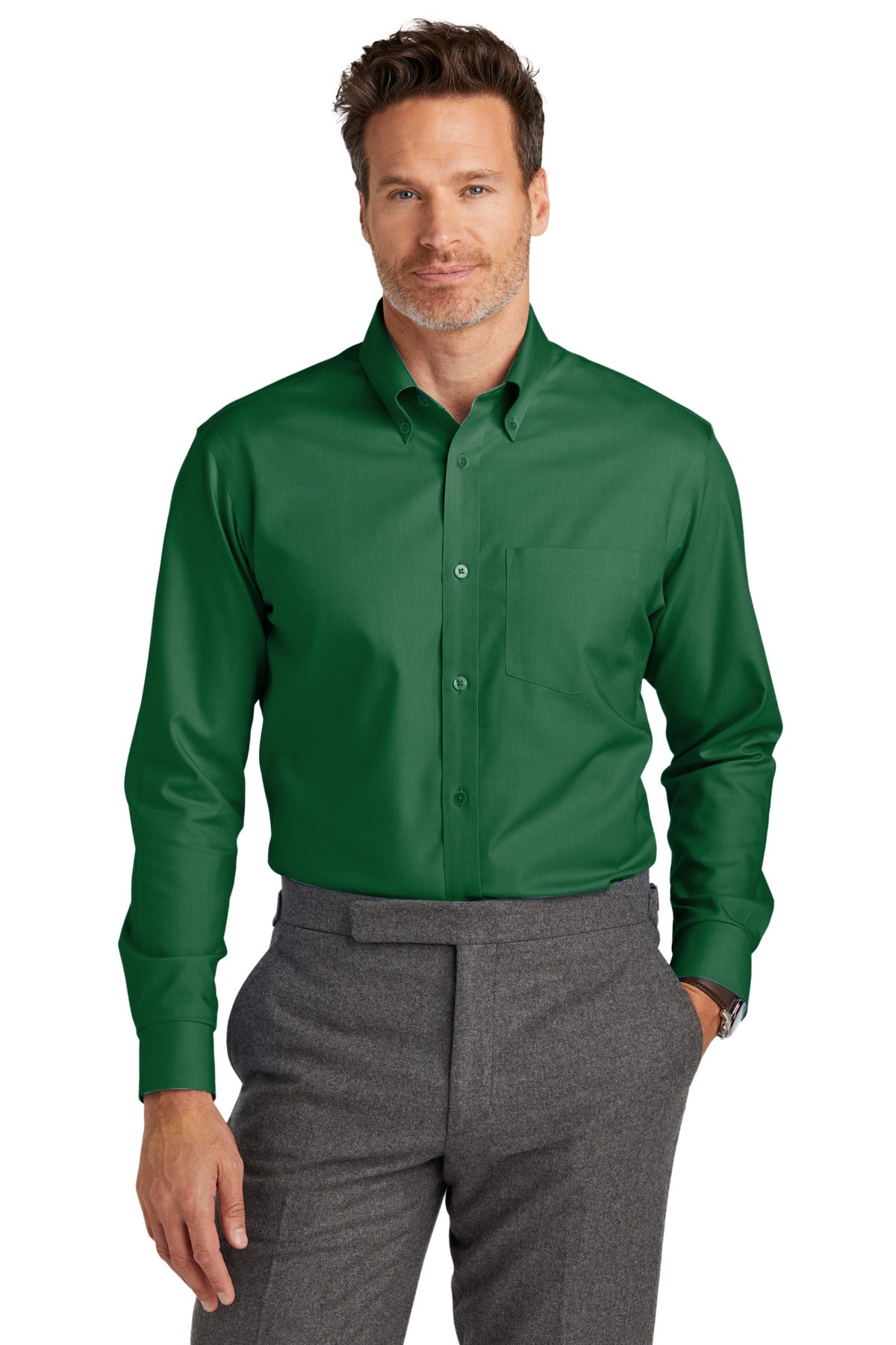 Custom Embroidered - Brooks Brothers© Wrinkle-Free Stretch Nailhead Shirt BB18002