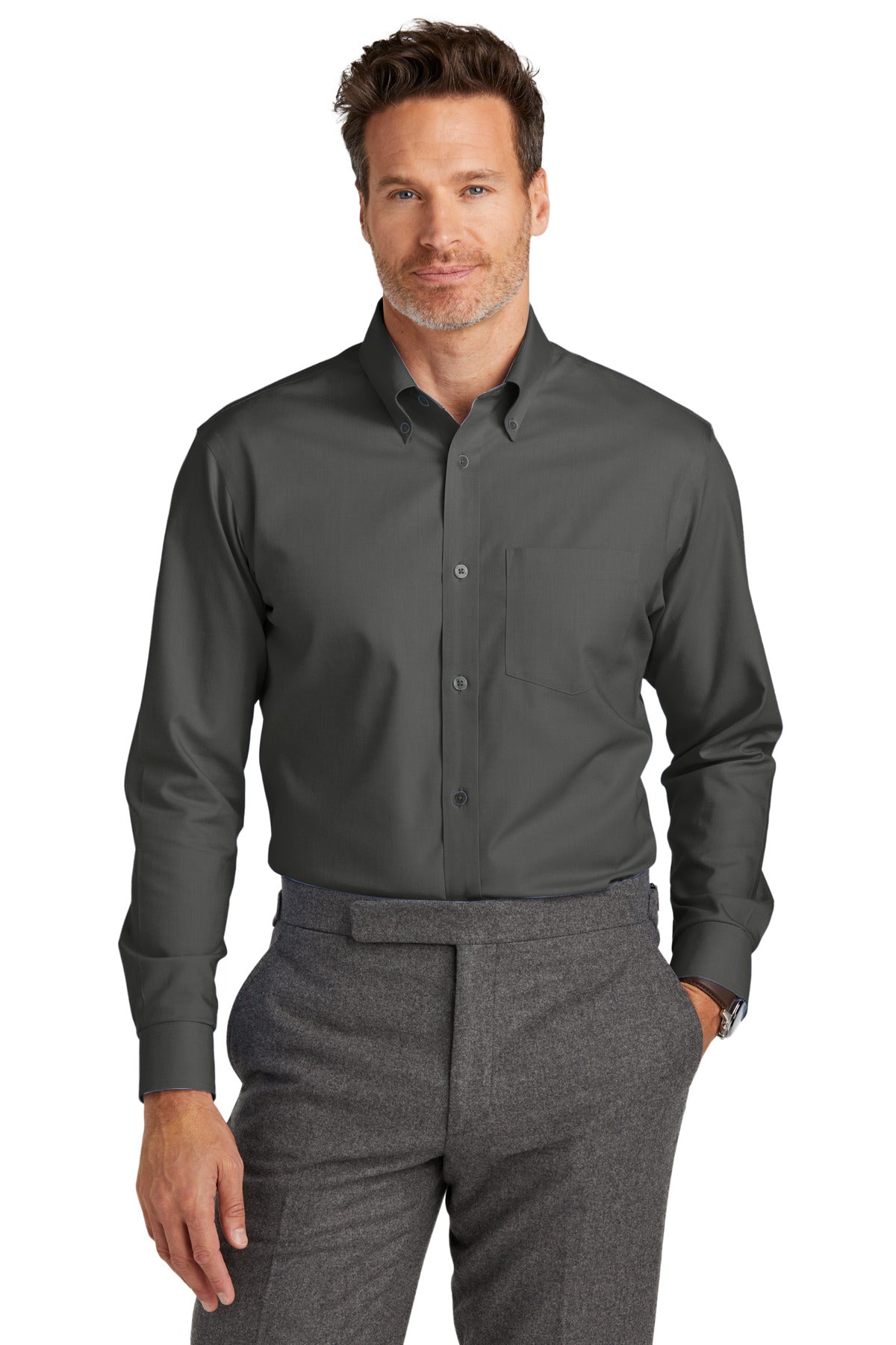 Custom Embroidered - Brooks Brothers© Wrinkle-Free Stretch Nailhead Shirt BB18002