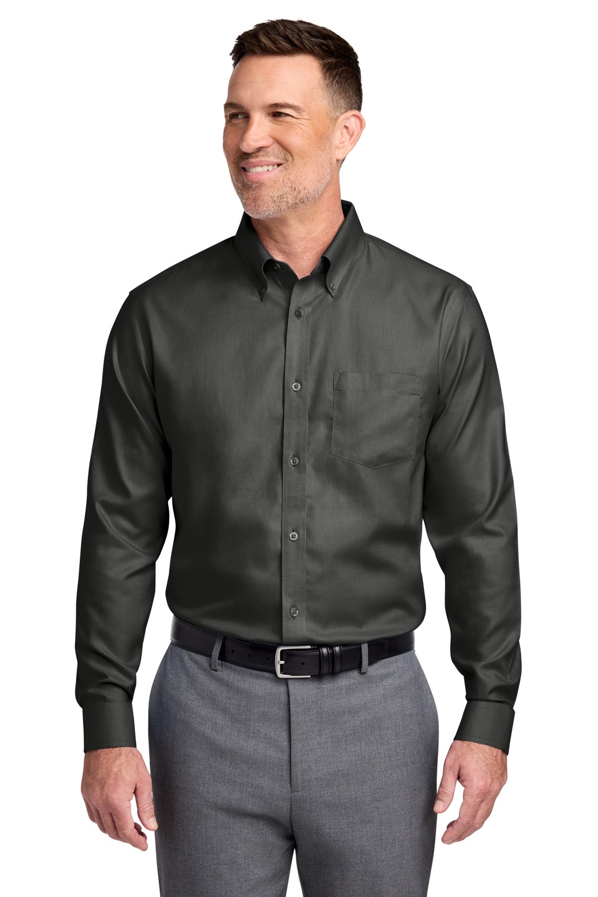 Custom Embroidery or DTF Print - Brooks Brothers ®  Wrinkle-Free Stretch Nailhead Shirt BB18002