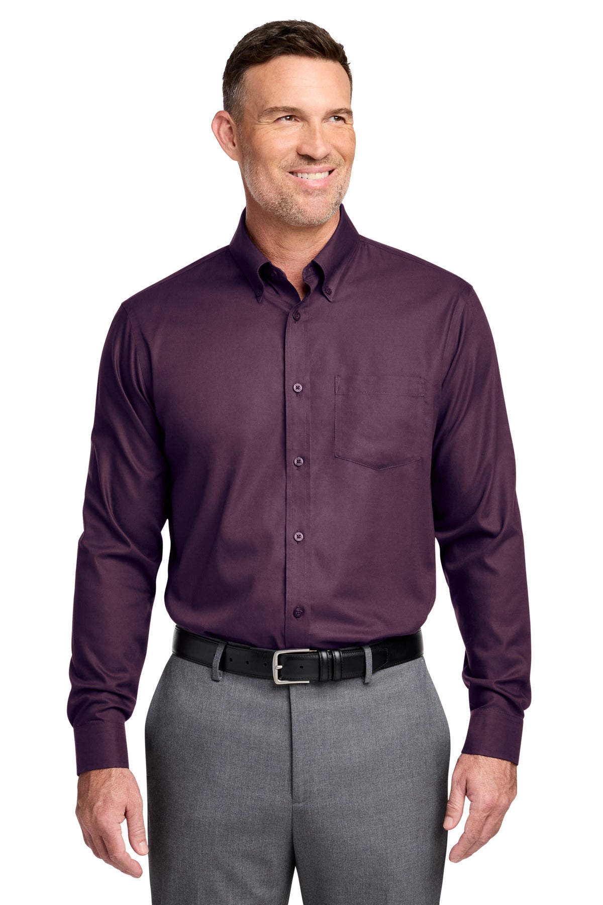 Custom Embroidery or DTF Print - Brooks Brothers ®  Wrinkle-Free Stretch Nailhead Shirt BB18002