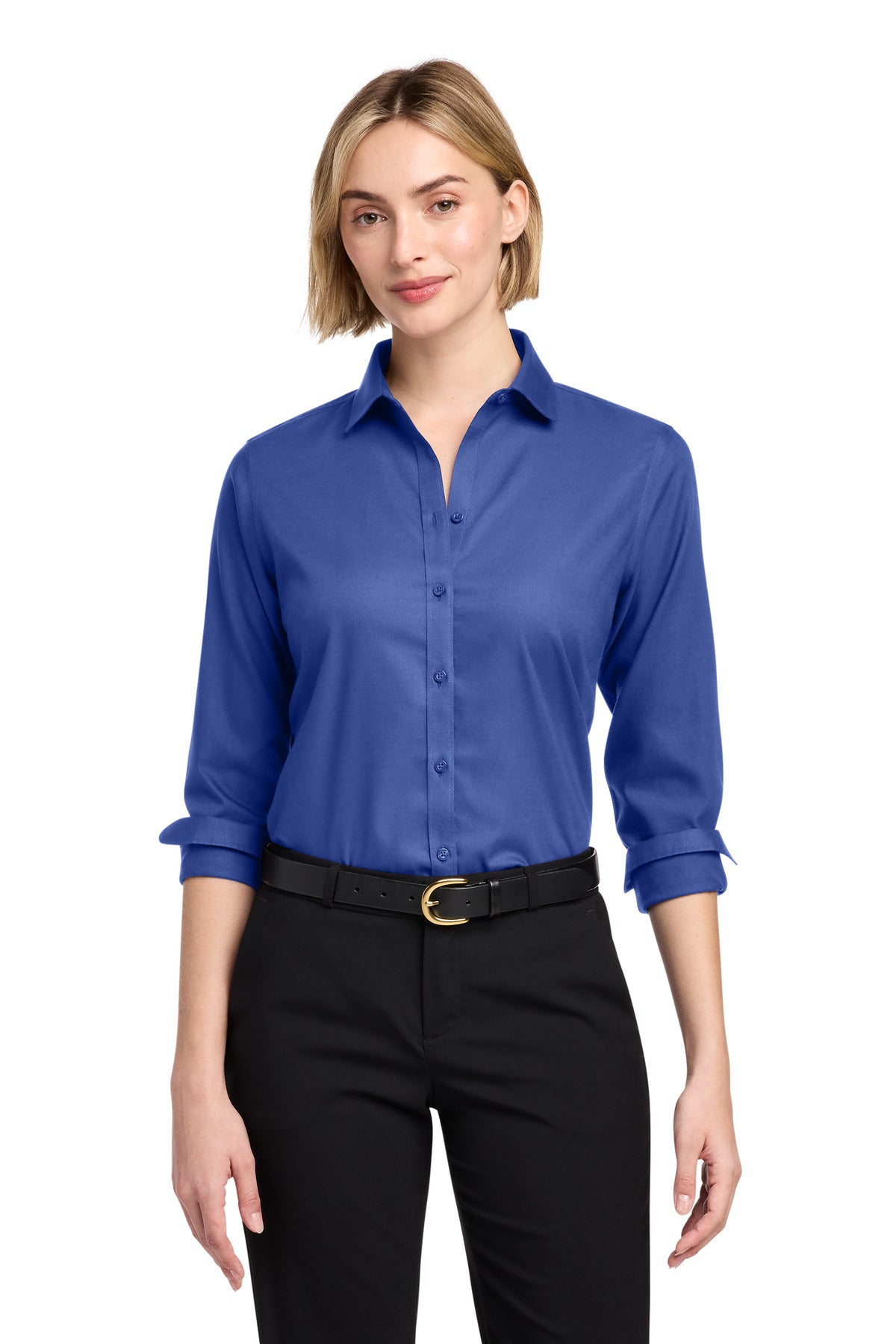 Custom Embroidery or DTF Print - Brooks Brothers ®  Women's Wrinkle-Free Stretch Nailhead Shirt BB18003