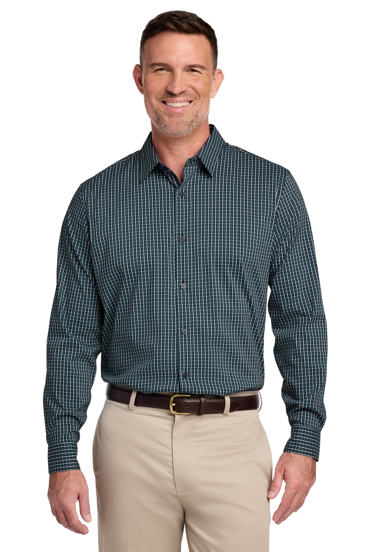 Custom Embroidery or DTF Print - Brooks Brothers ®  Tech Stretch Patterned Shirt BB18006