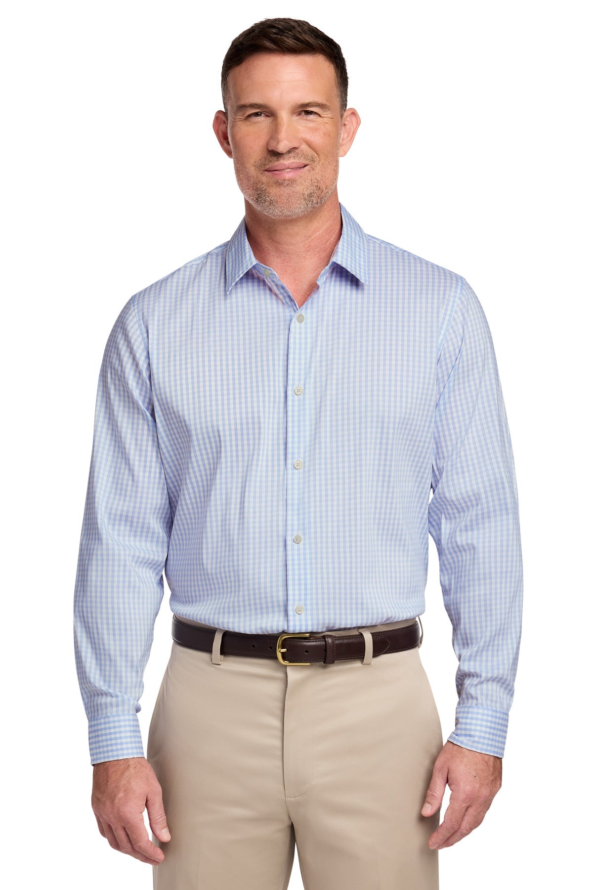 Custom Embroidery or DTF Print - Brooks Brothers ®  Tech Stretch Patterned Shirt BB18006