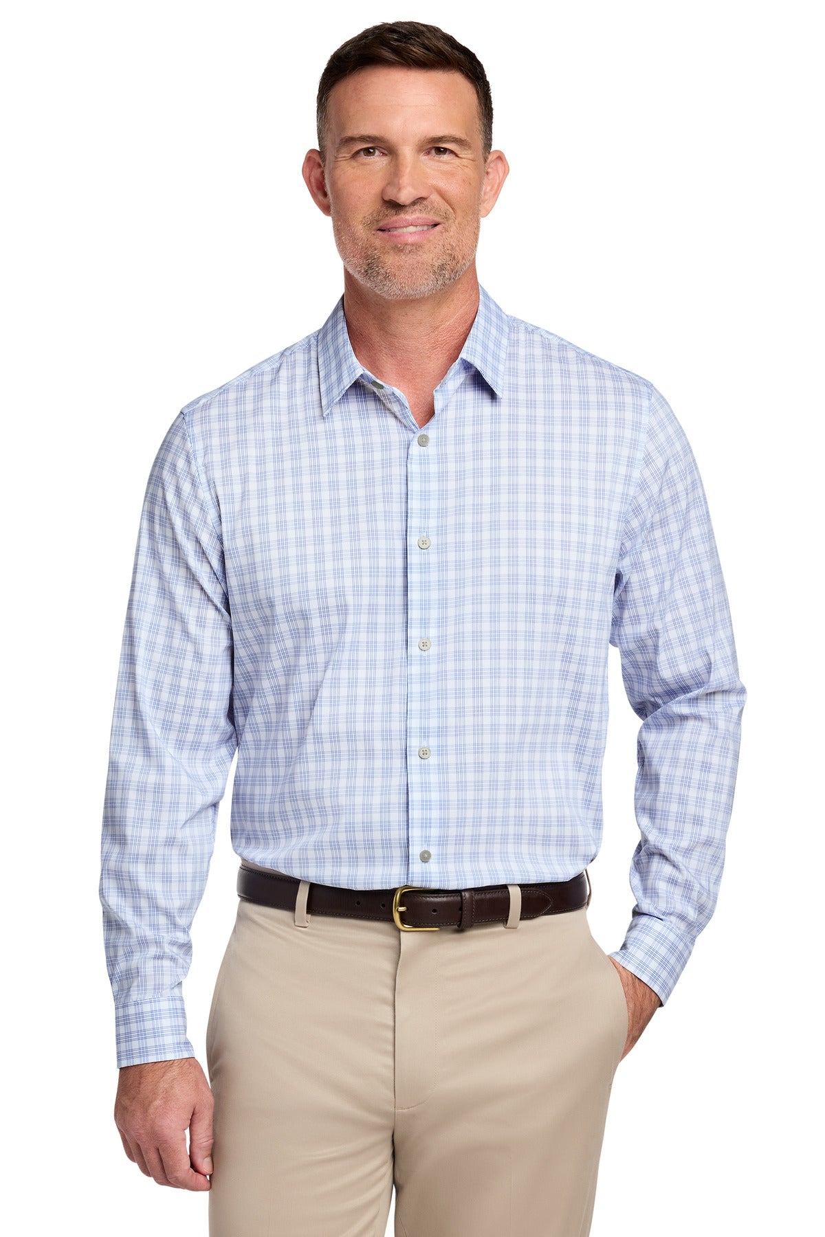 Custom Embroidery or DTF Print - Brooks Brothers ®  Tech Stretch Patterned Shirt BB18006
