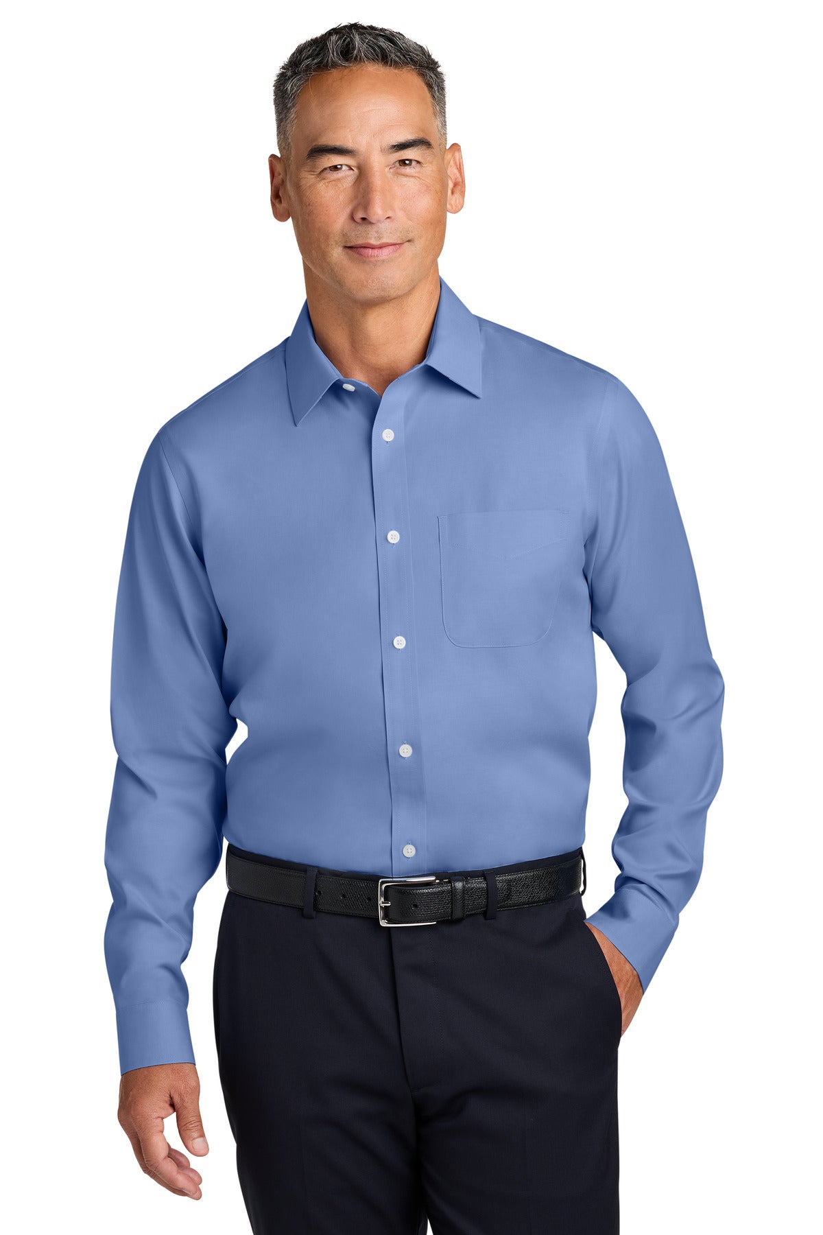 Custom Embroidery or DTF Print - Brooks Brothers ®  Wrinkle-Free Stretch Pinpoint Spread Collar Shirt BB18012
