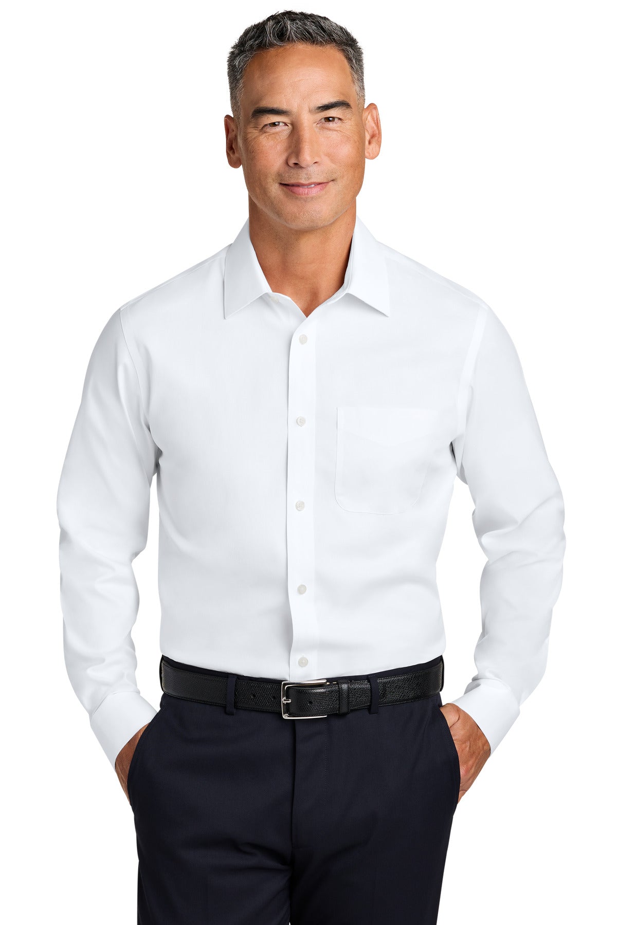 Custom Embroidery or DTF Print - Brooks Brothers ®  Wrinkle-Free Stretch Pinpoint Spread Collar Shirt BB18012