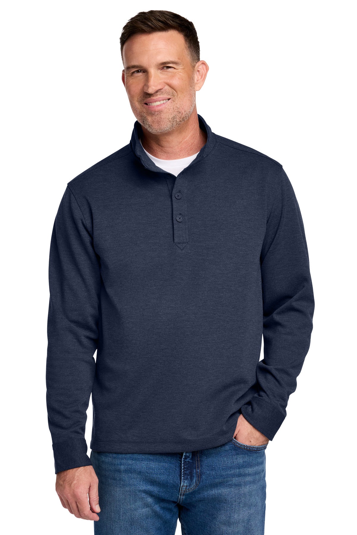 Custom Embroidery or DTF Print - Brooks Brothers ®  Mid-Layer Stretch 1/2-Button BB18202