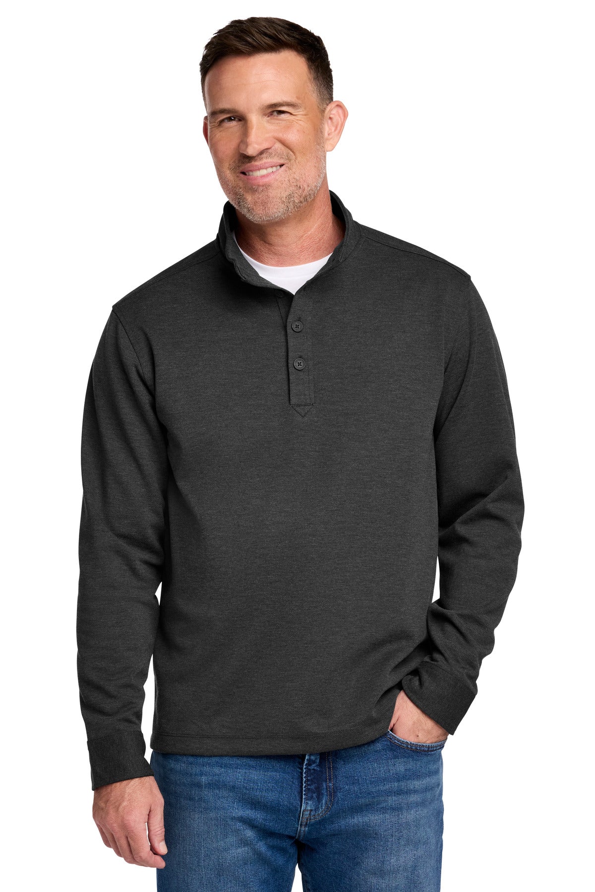 Custom Embroidery or DTF Print - Brooks Brothers ®  Mid-Layer Stretch 1/2-Button BB18202