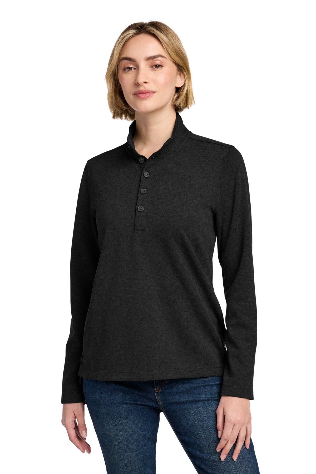 Custom Embroidery or DTF Print - Brooks Brothers ®  Women's Mid-Layer Stretch 1/2-Button BB18203