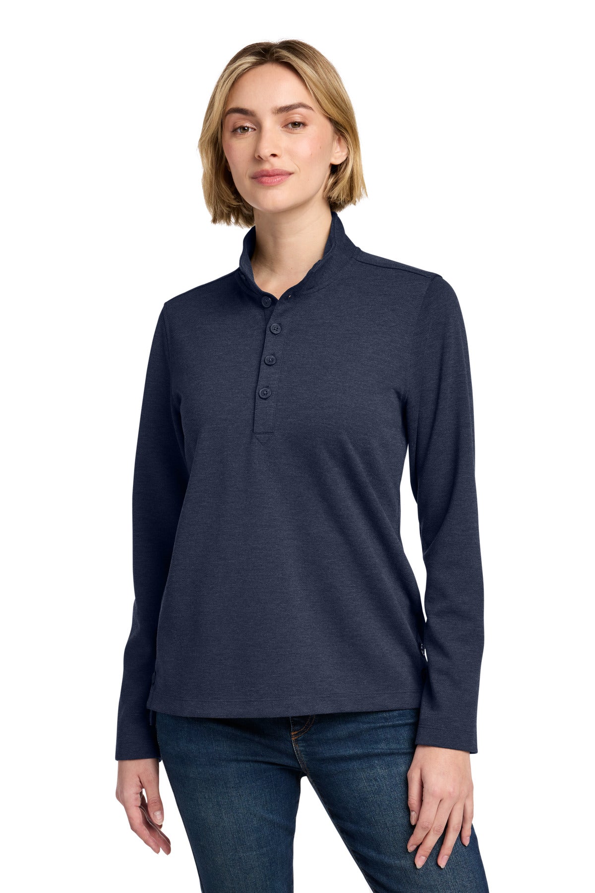 Custom Embroidery or DTF Print - Brooks Brothers ®  Women's Mid-Layer Stretch 1/2-Button BB18203