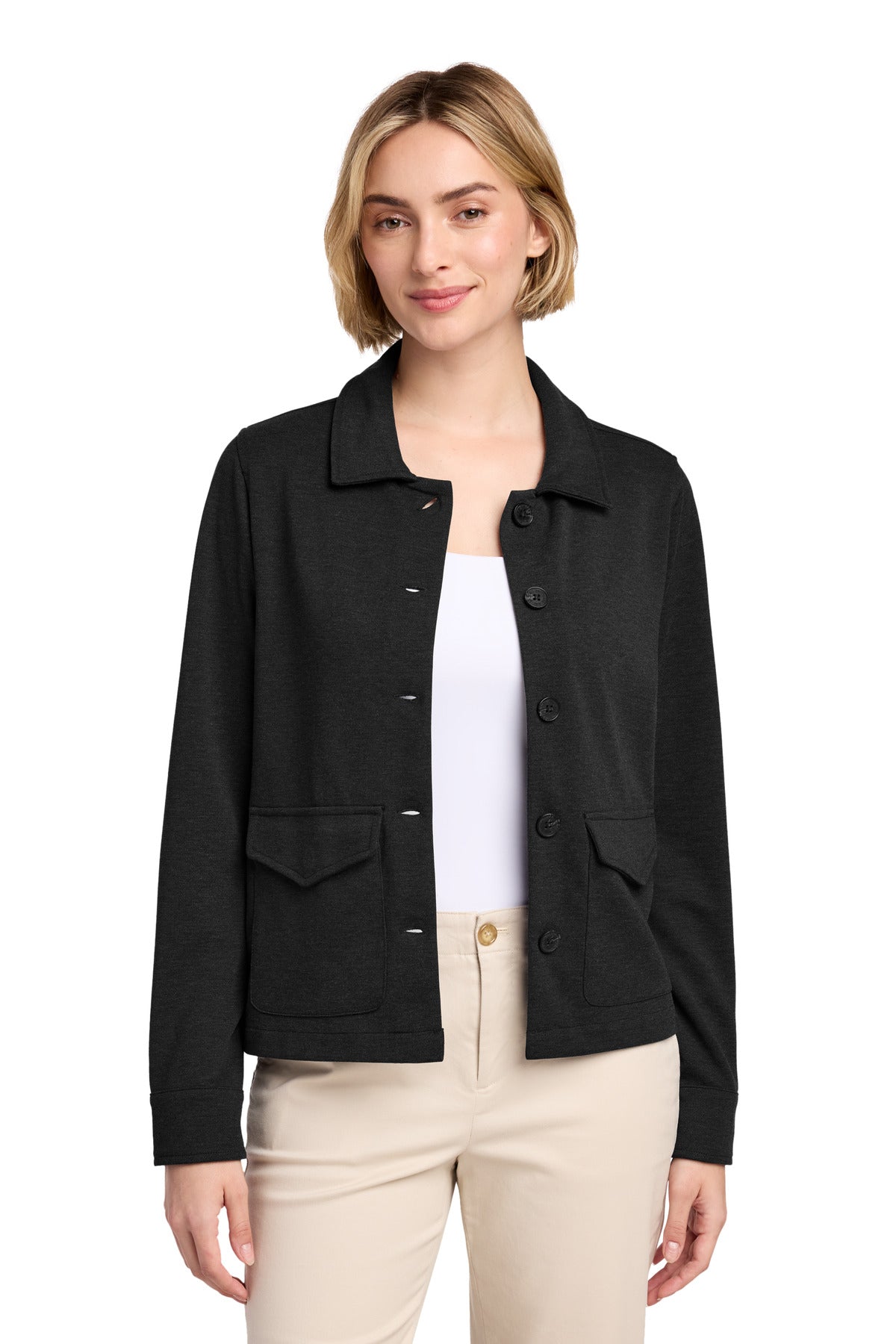 Custom Embroidery or DTF Print - Brooks Brothers ®  Women's Mid-Layer Stretch Button Jacket BB18205