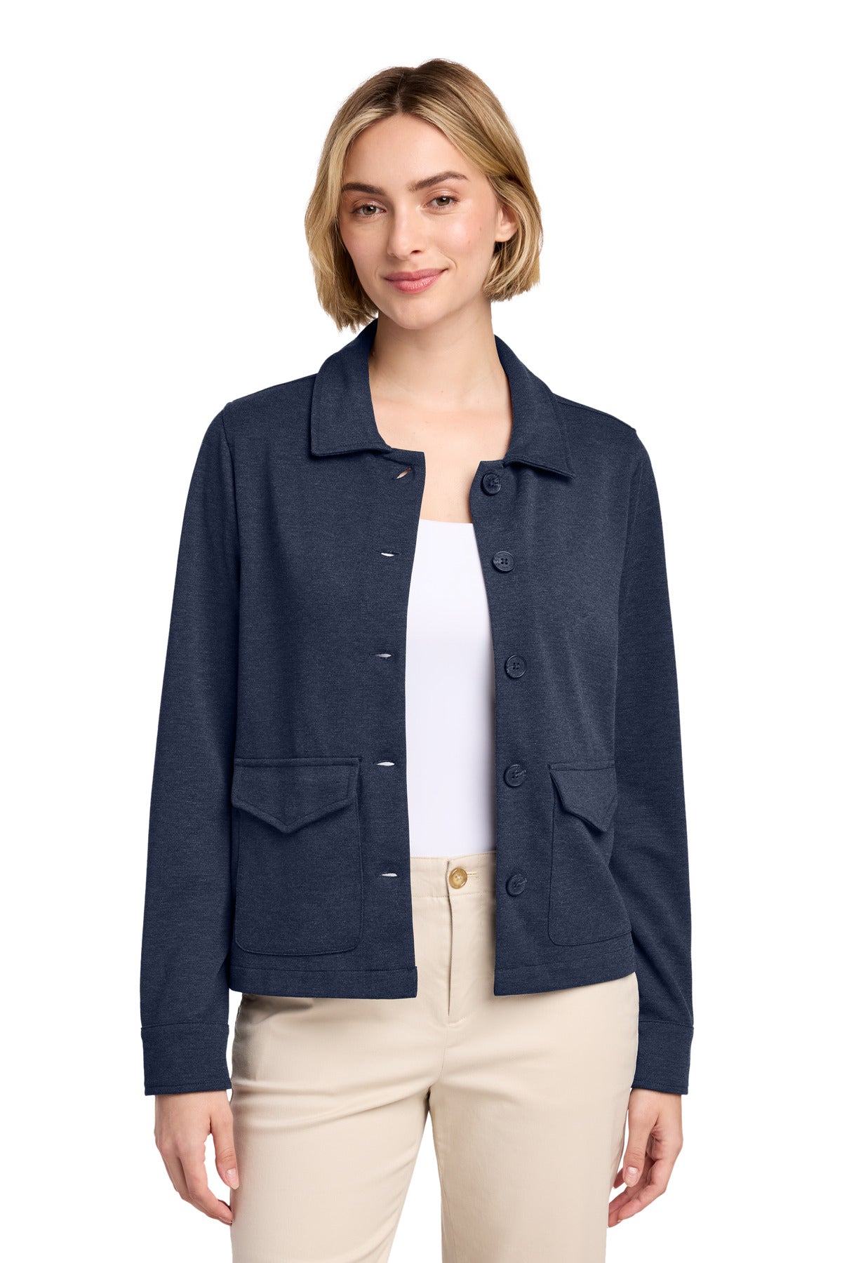 Custom Embroidery or DTF Print - Brooks Brothers ®  Women's Mid-Layer Stretch Button Jacket BB18205
