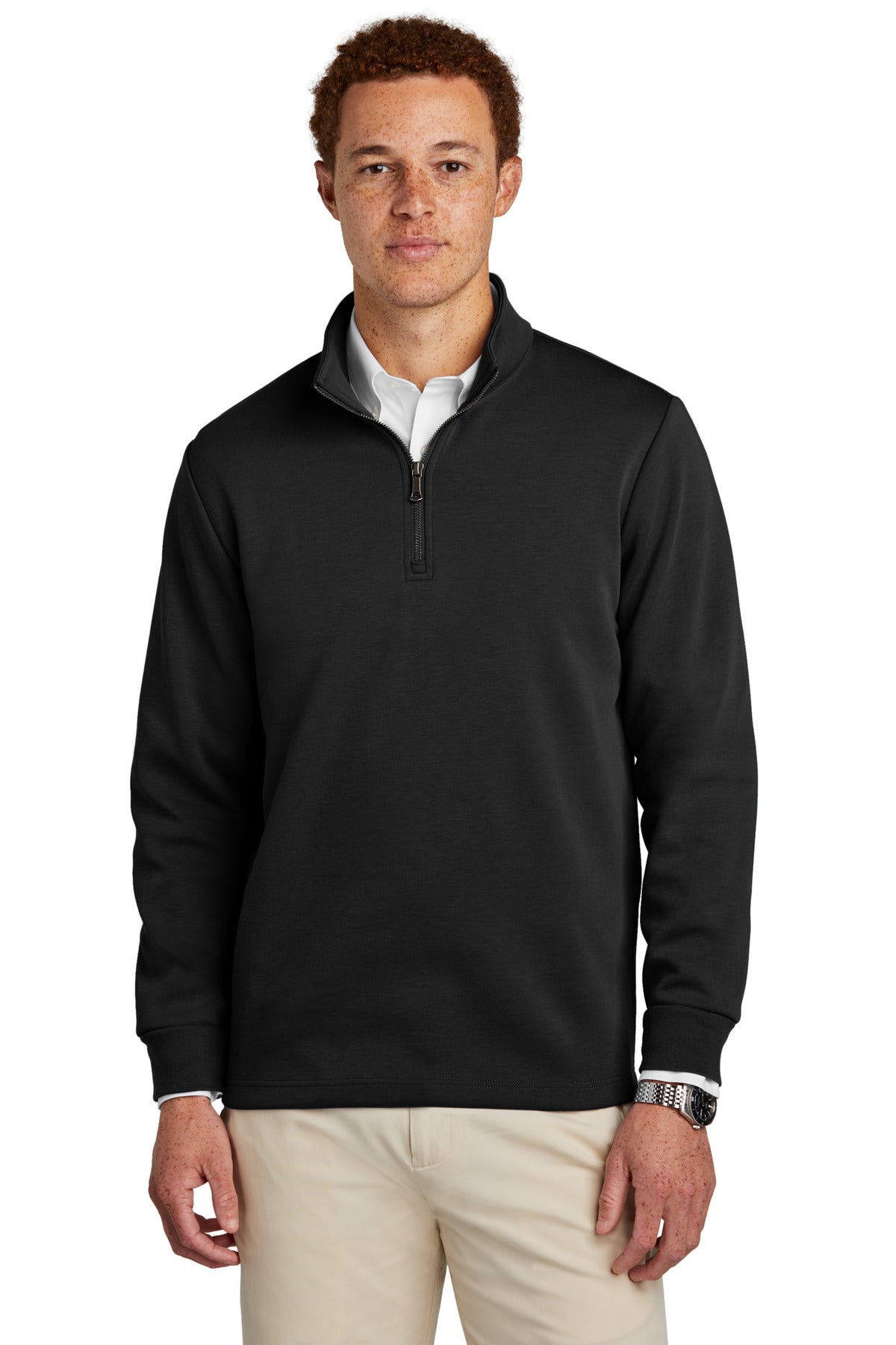 Custom Embroidered - Brooks Brothers© Double-Knit 1/4-Zip BB18206