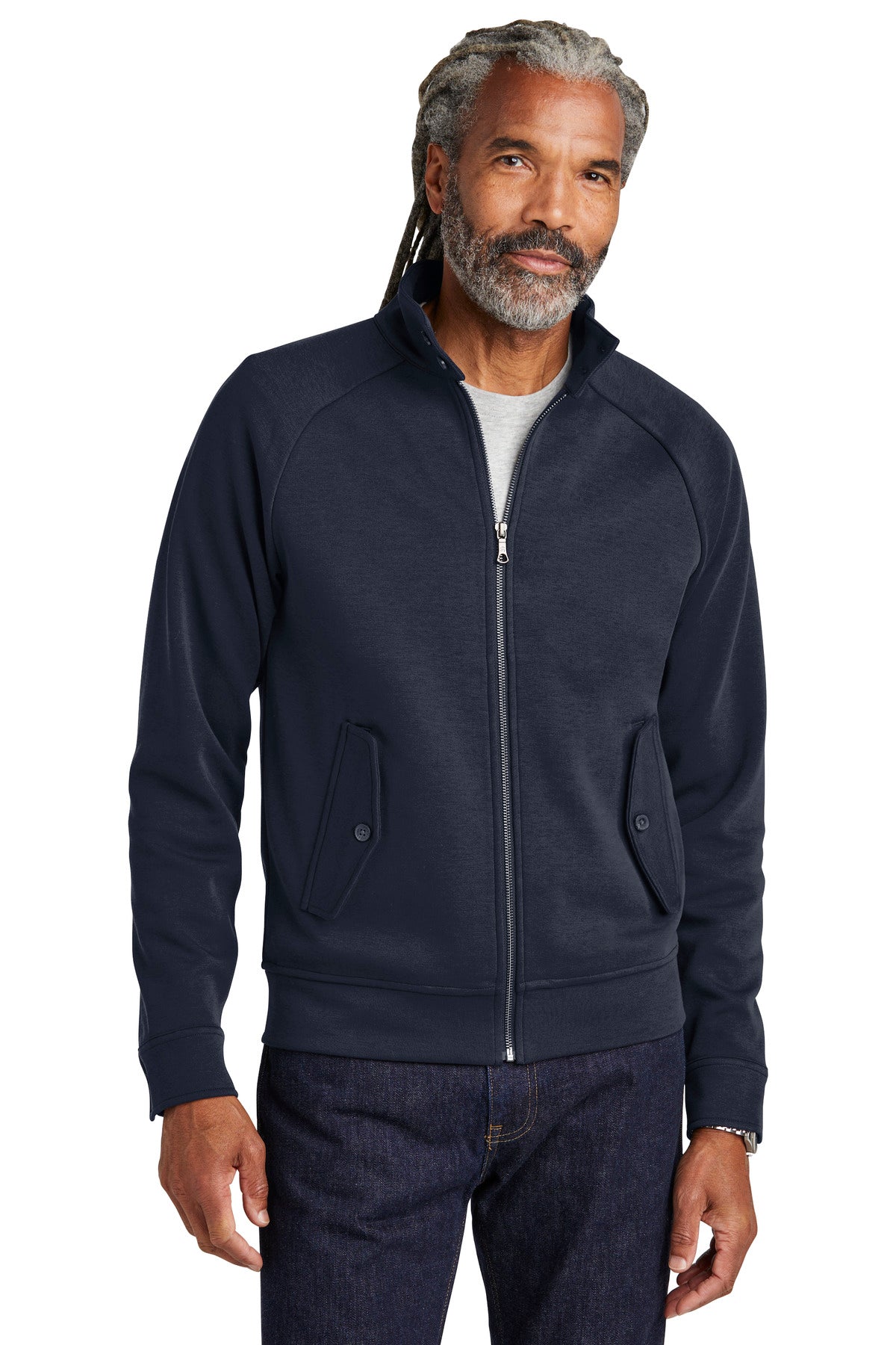 Custom Embroidery or DTF Print - Brooks Brothers ®  Double-Knit Full-Zip BB18210
