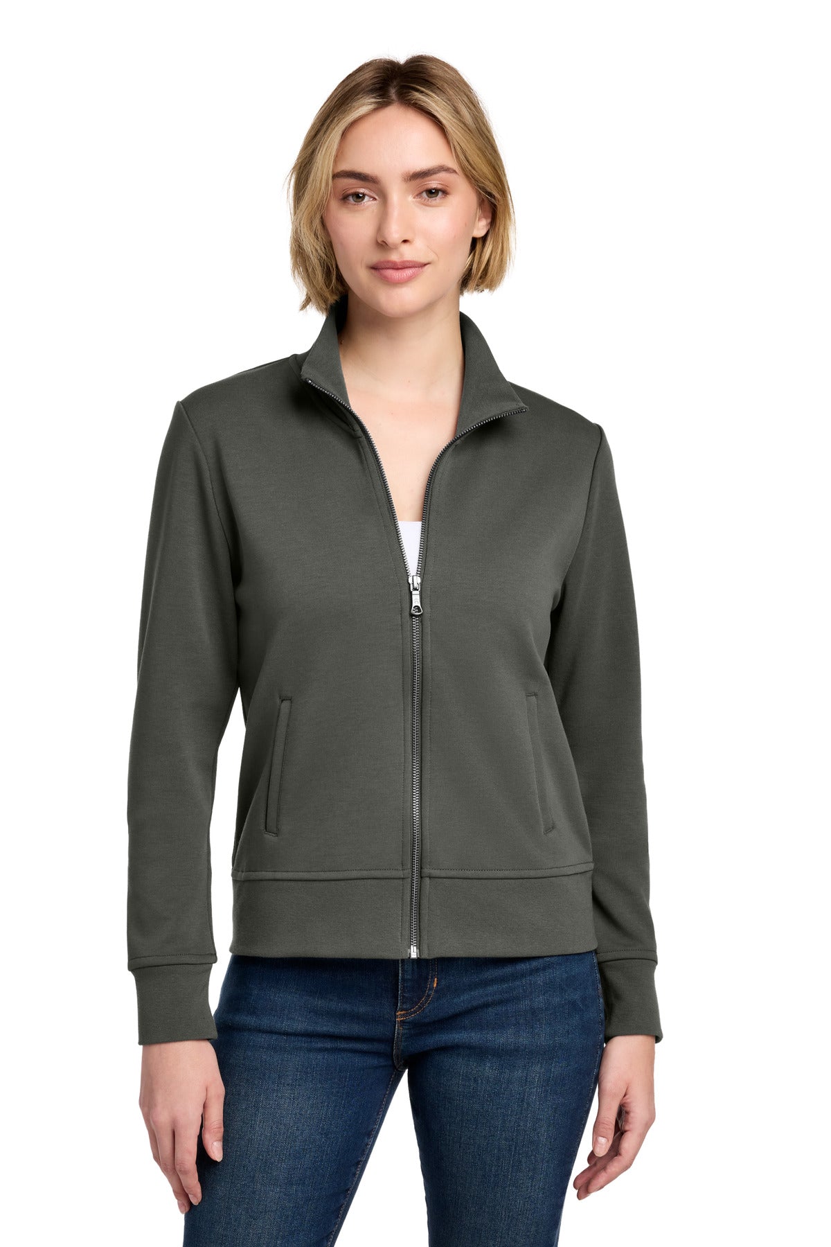 Custom Embroidery or DTF Print - Brooks Brothers ®  Women's Double-Knit Full-Zip BB18211