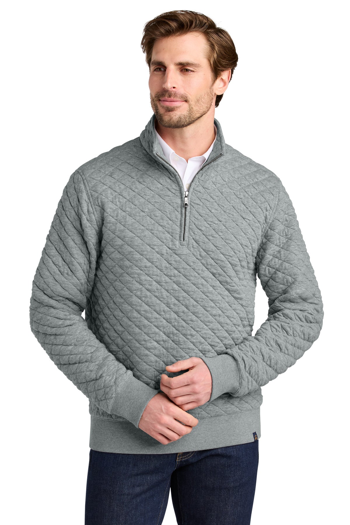 Custom Embroidery or DTF Print - Brooks Brothers ®  Diamond Quilt 1/4-Zip BB18212