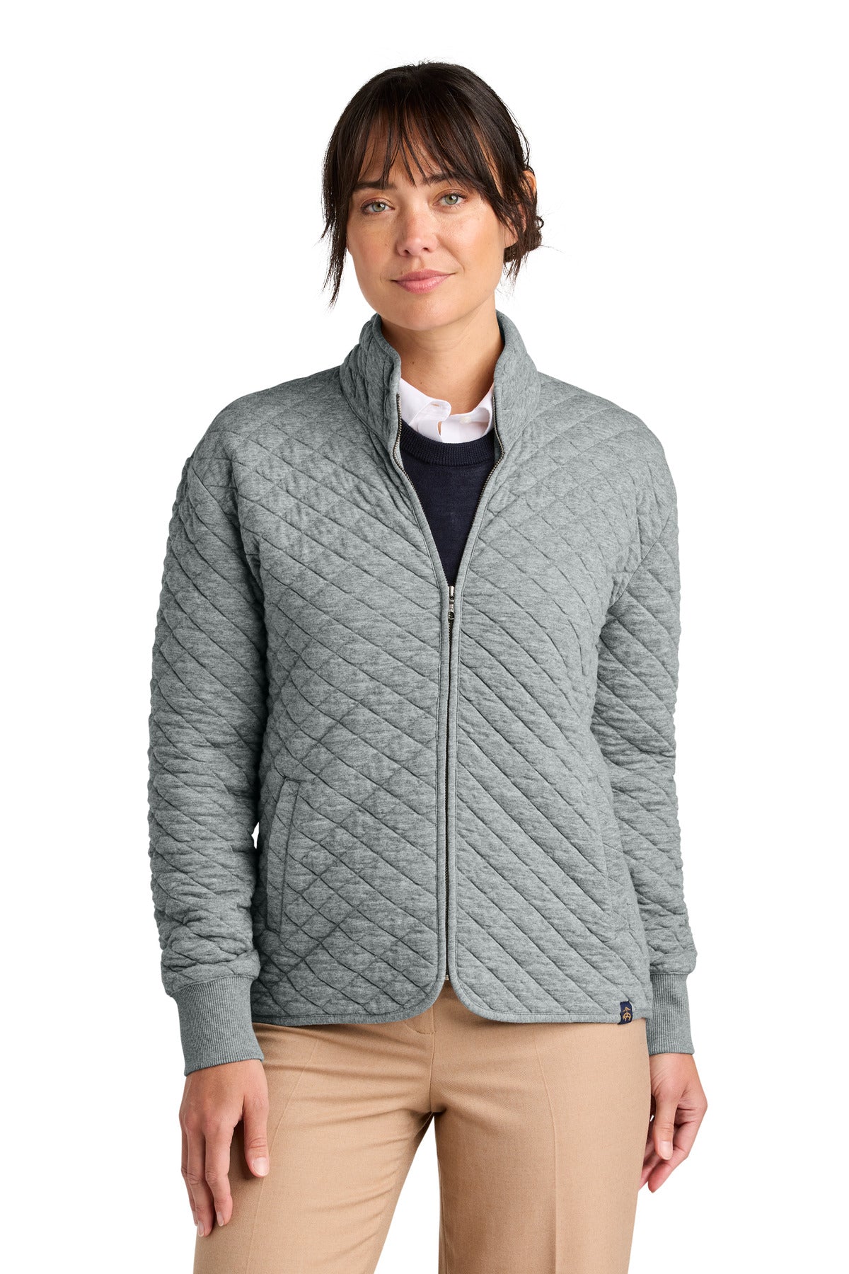 Custom Embroidery or DTF Print - Brooks Brothers ®  Women's Diamond Quilt Full-Zip BB18213