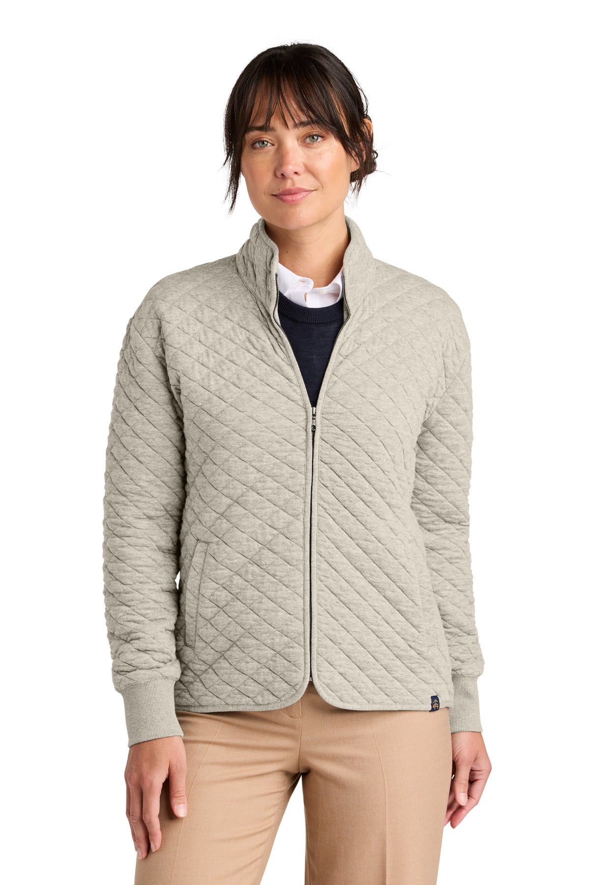 Custom Embroidery or DTF Print - Brooks Brothers ®  Women's Diamond Quilt Full-Zip BB18213