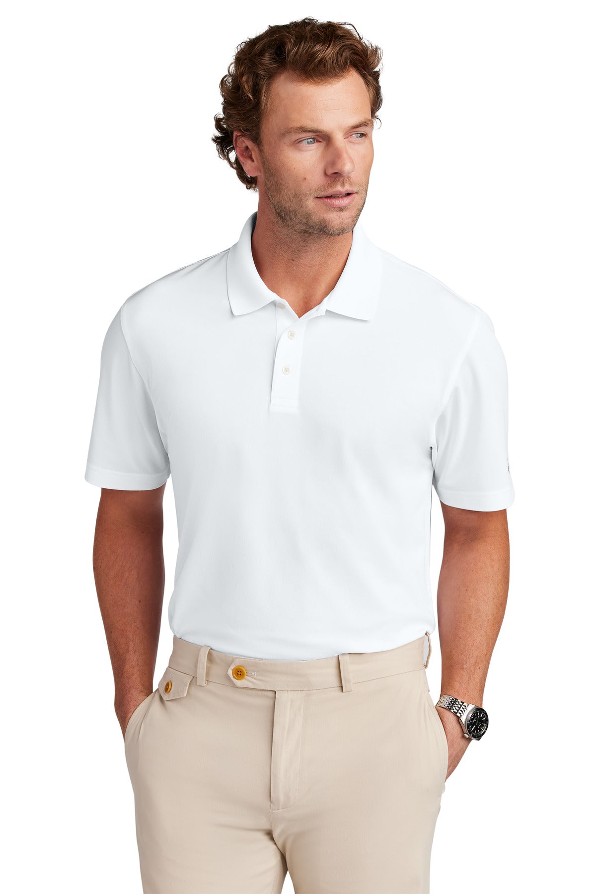 Custom Embroidered - Brooks Brothers© Mesh Pique Performance Polo BB18220