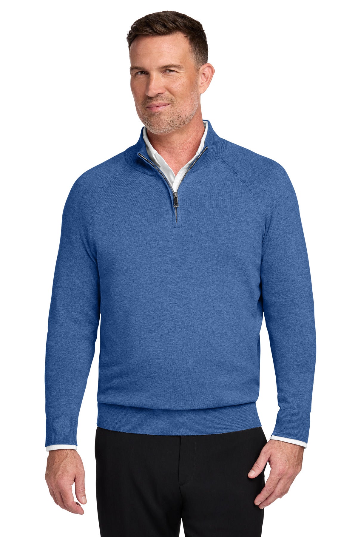 Custom Embroidery or DTF Print - Brooks Brothers ®  Cotton Stretch 1/4-Zip Sweater BB18402