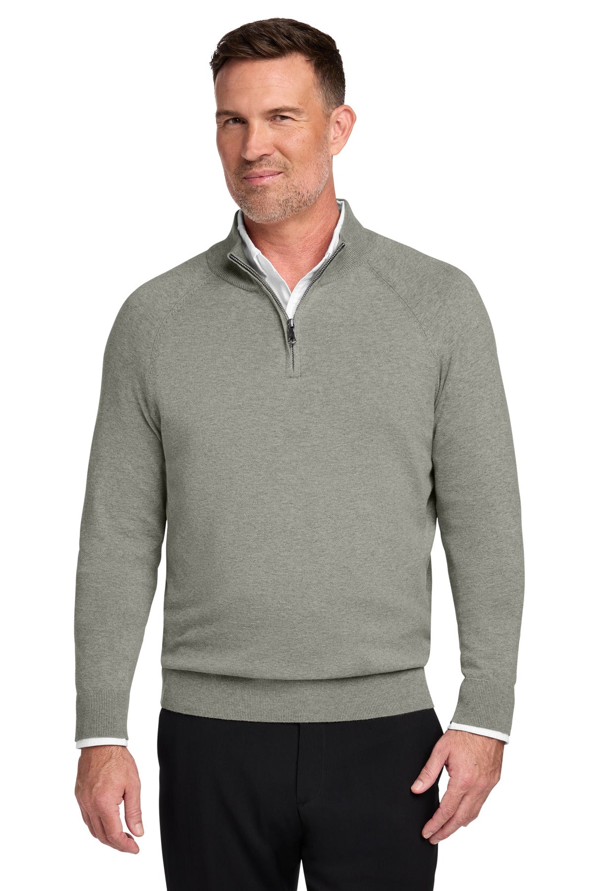 Custom Embroidery or DTF Print - Brooks Brothers ®  Cotton Stretch 1/4-Zip Sweater BB18402