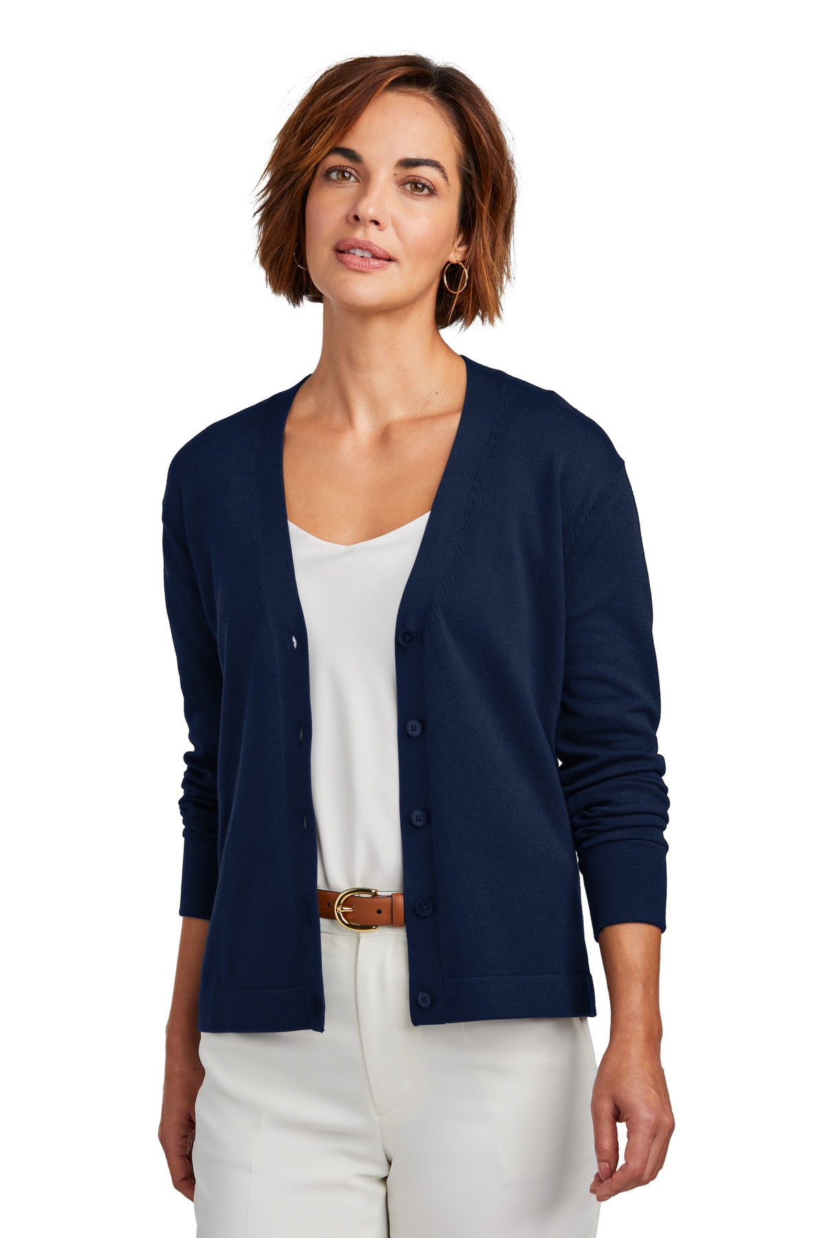 Custom Embroidered - Brooks Brothers© Women's Cotton Stretch Cardigan Sweater BB18405