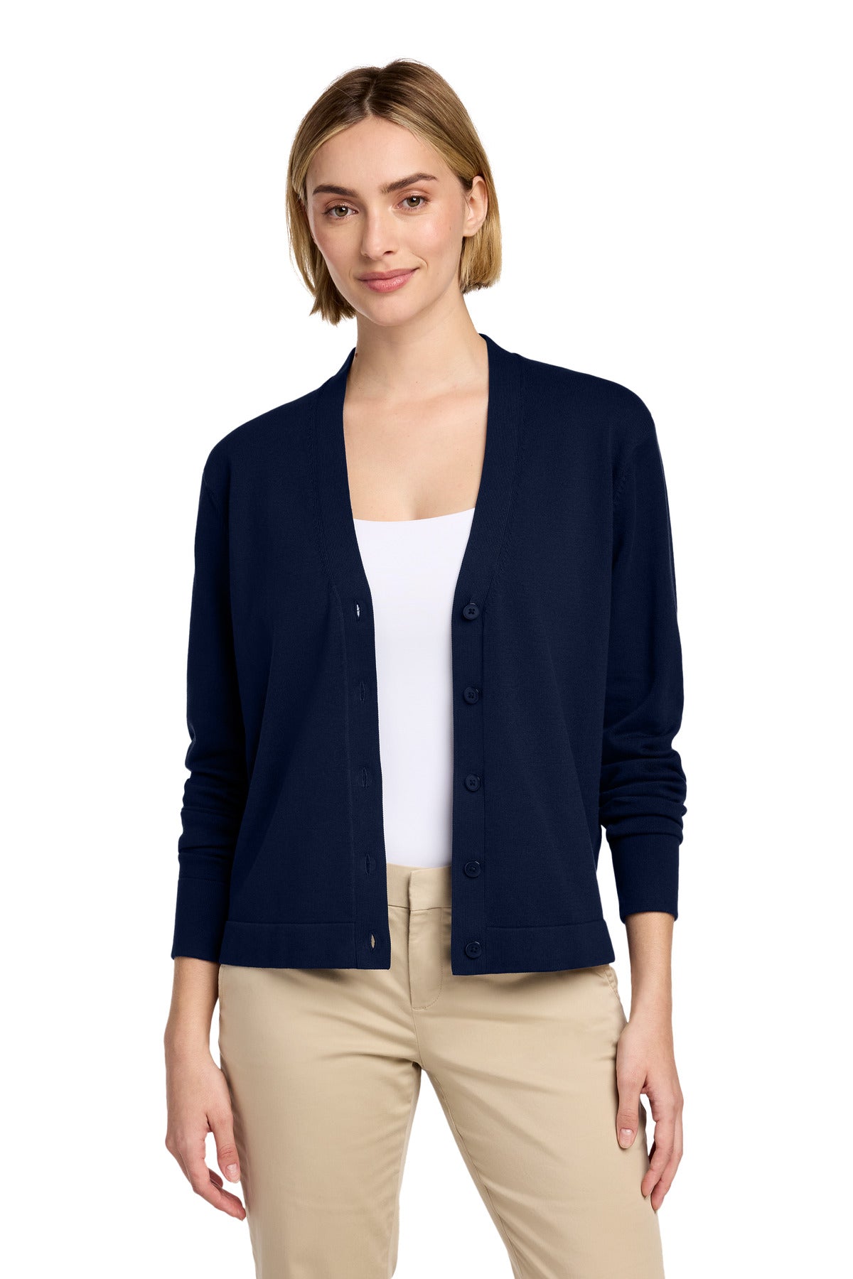 Custom Embroidery or DTF Print - Brooks Brothers ®  Women's Cotton Stretch Cardigan Sweater BB18405