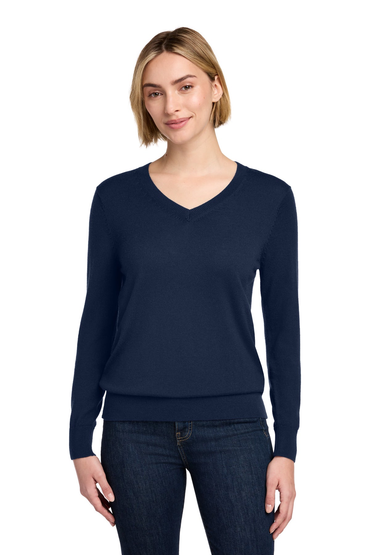 Custom Embroidery or DTF Print - Brooks Brothers ®  Women's Washable Merino V-Neck Sweater BB18411