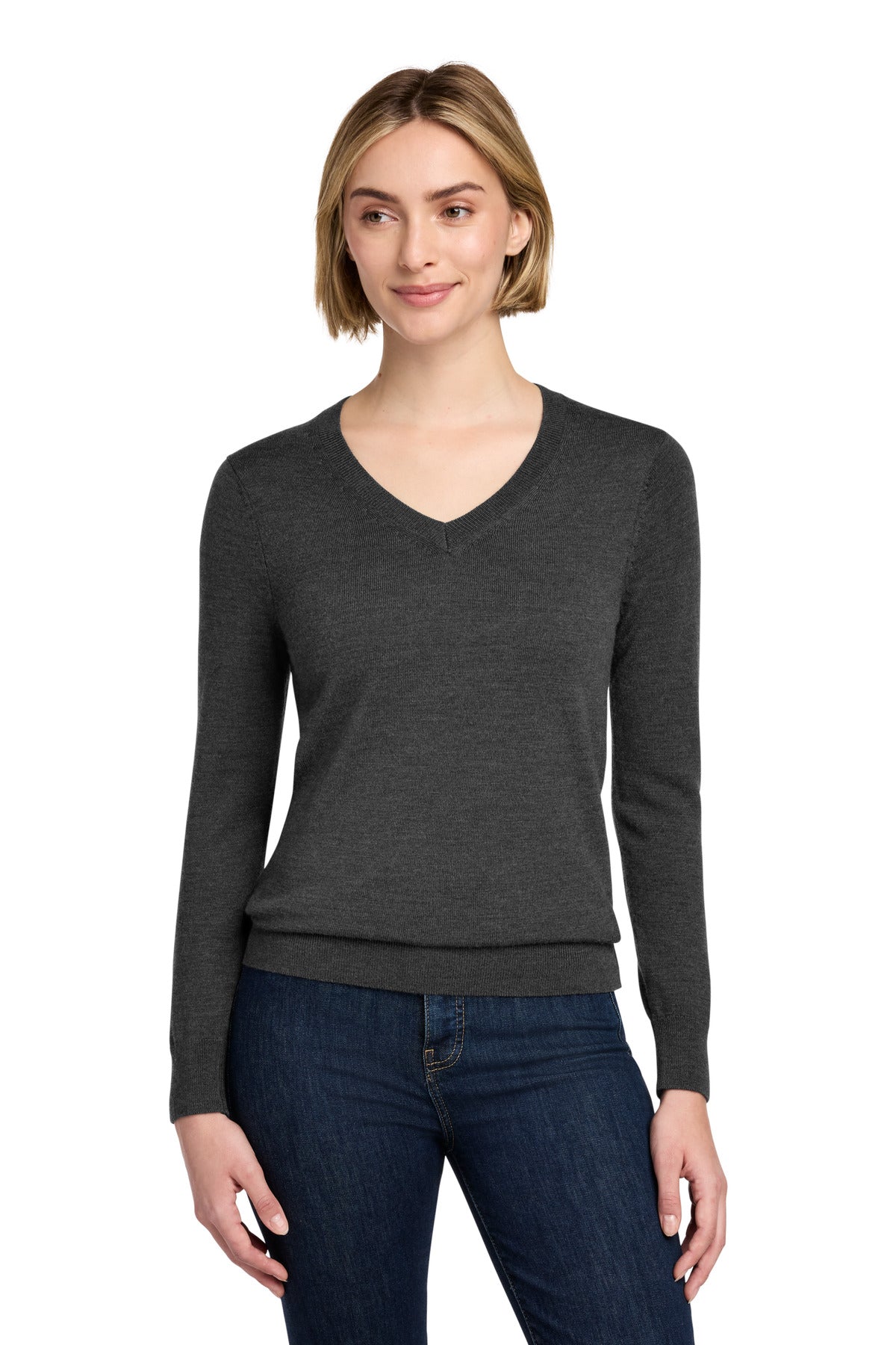 Custom Embroidery or DTF Print - Brooks Brothers ®  Women's Washable Merino V-Neck Sweater BB18411