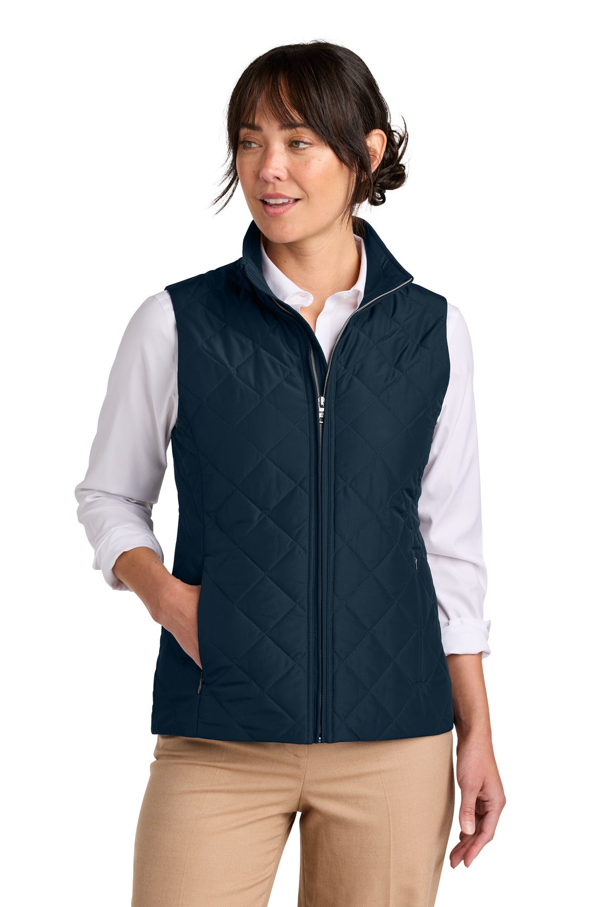 Custom Embroidery or DTF Print - Brooks Brothers ®  Women's Quilted Vest BB18603
