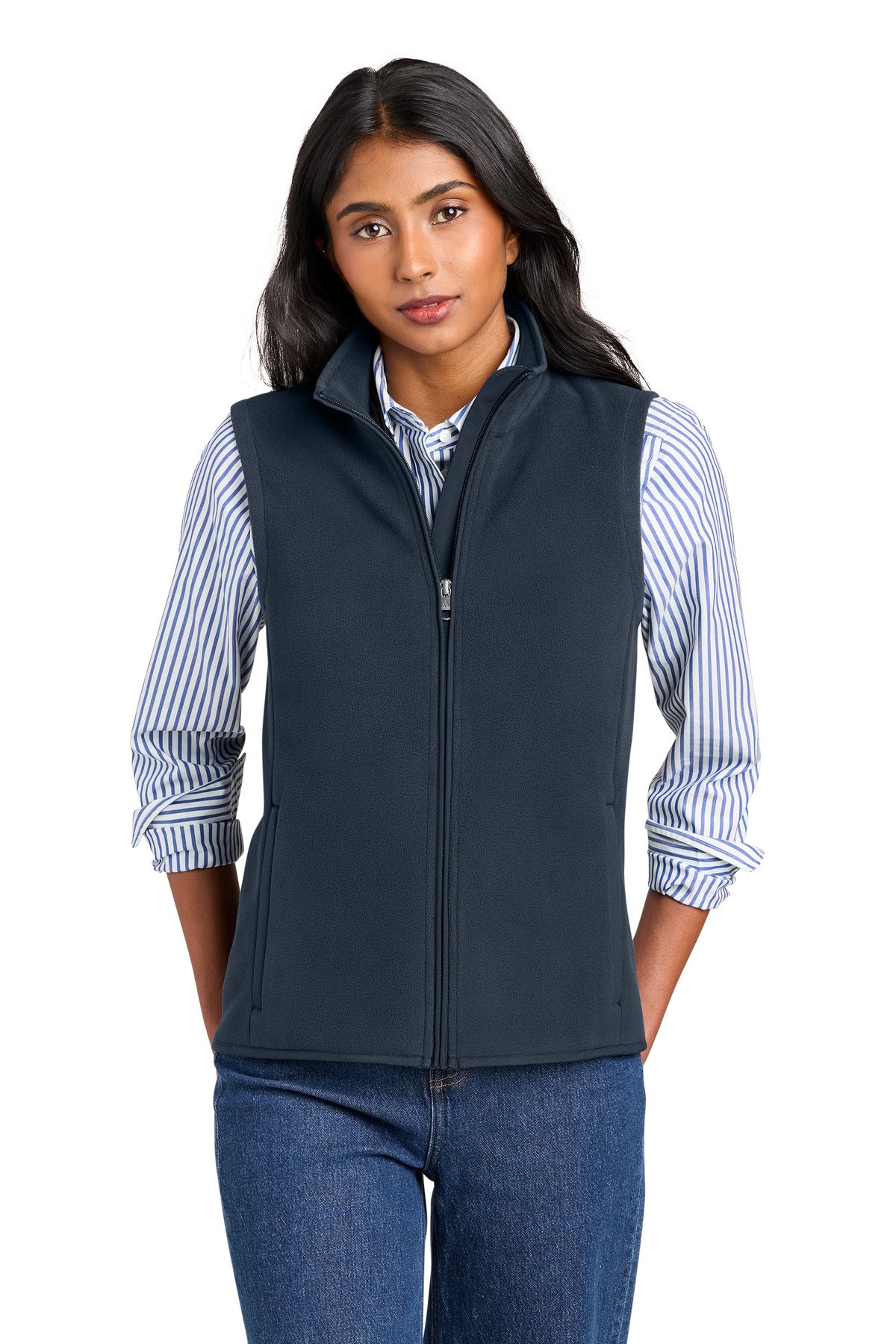 Custom Embroidery or DTF Print - Brooks Brothers ®  Women's Fleece Vest BB18615