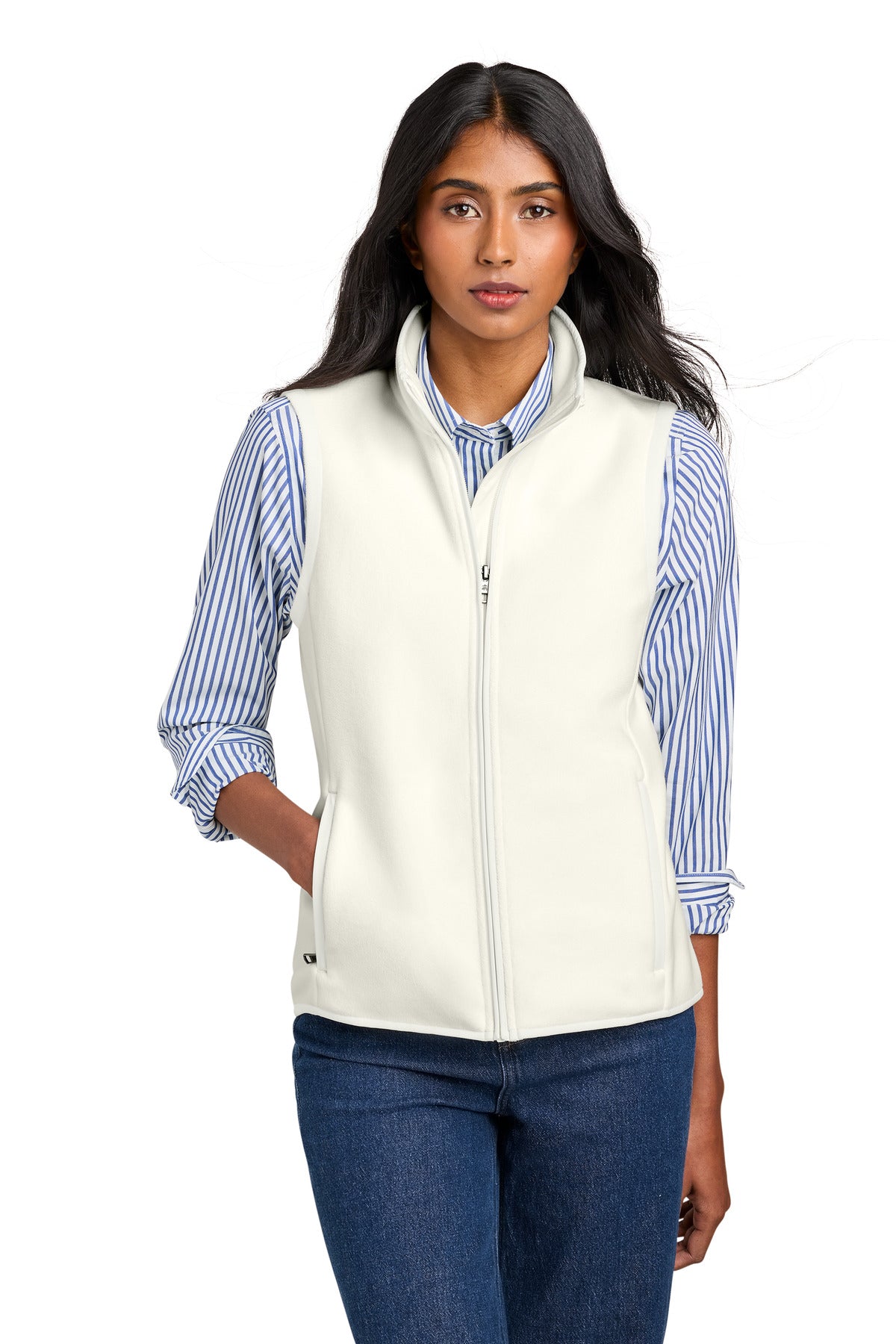 Custom Embroidery or DTF Print - Brooks Brothers ®  Women's Fleece Vest BB18615