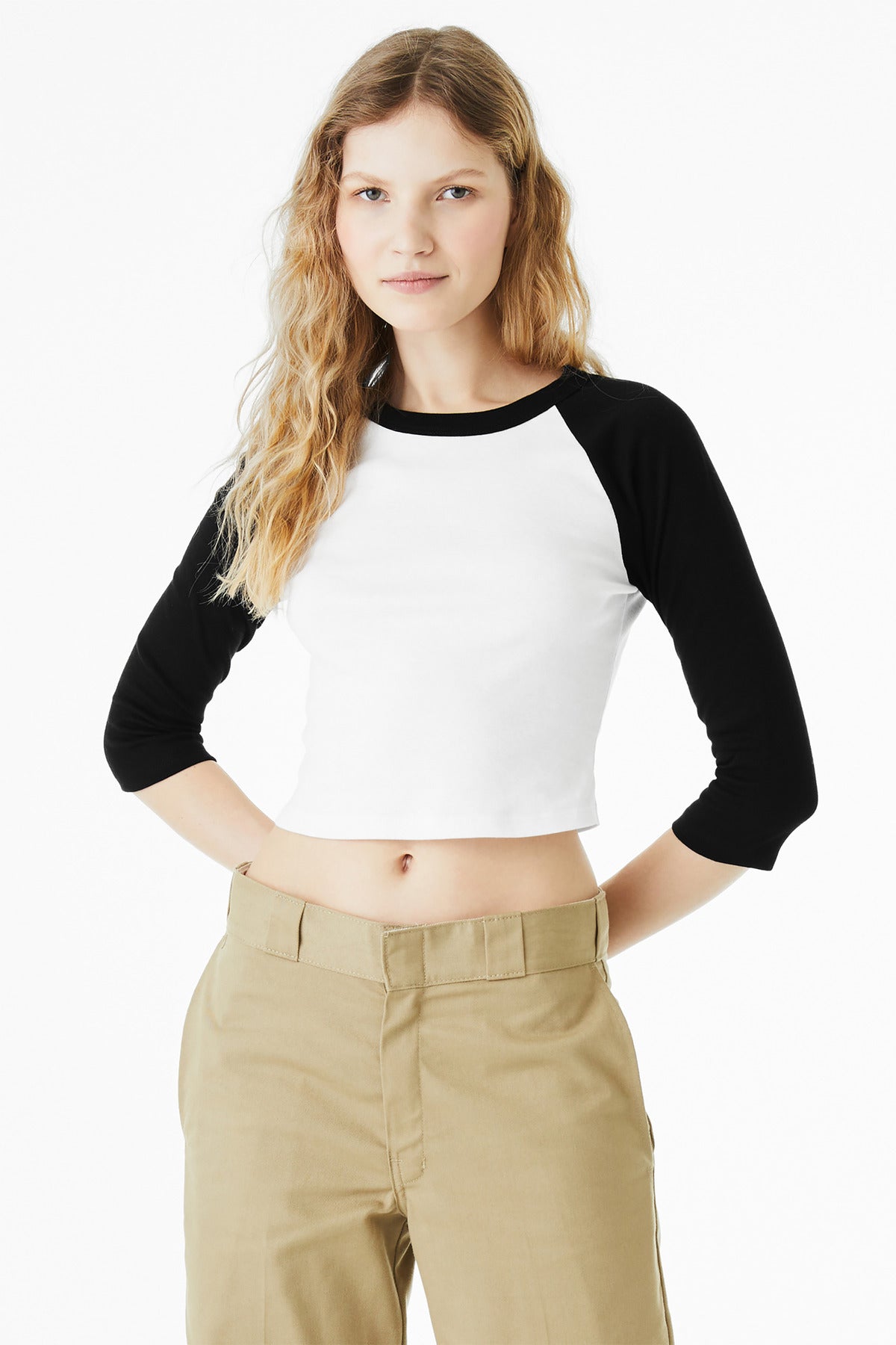 Custom Embroidery or DTF Print - BELLA+CANVAS ®  Women's Micro Rib 3/4 Raglan Baby Tee BC1200