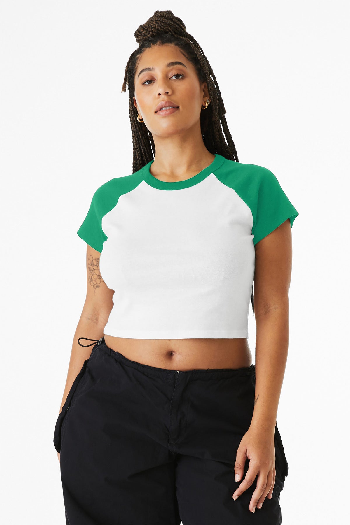 Custom Embroidery or DTF Print - BELLA+CANVAS ®  Women's Micro Rib Raglan Baby Tee BC1201