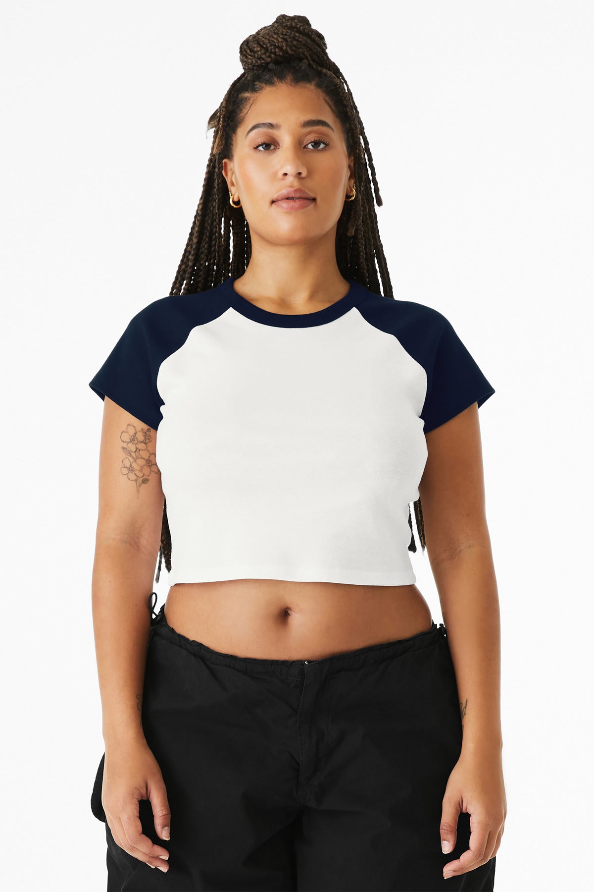 Custom Embroidery or DTF Print - BELLA+CANVAS ®  Women's Micro Rib Raglan Baby Tee BC1201