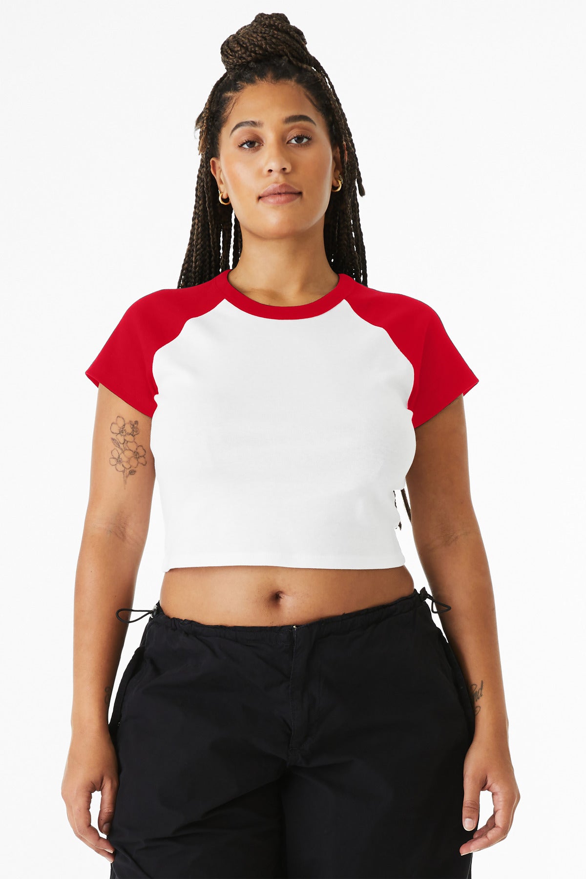 Custom Embroidery or DTF Print - BELLA+CANVAS ®  Women's Micro Rib Raglan Baby Tee BC1201