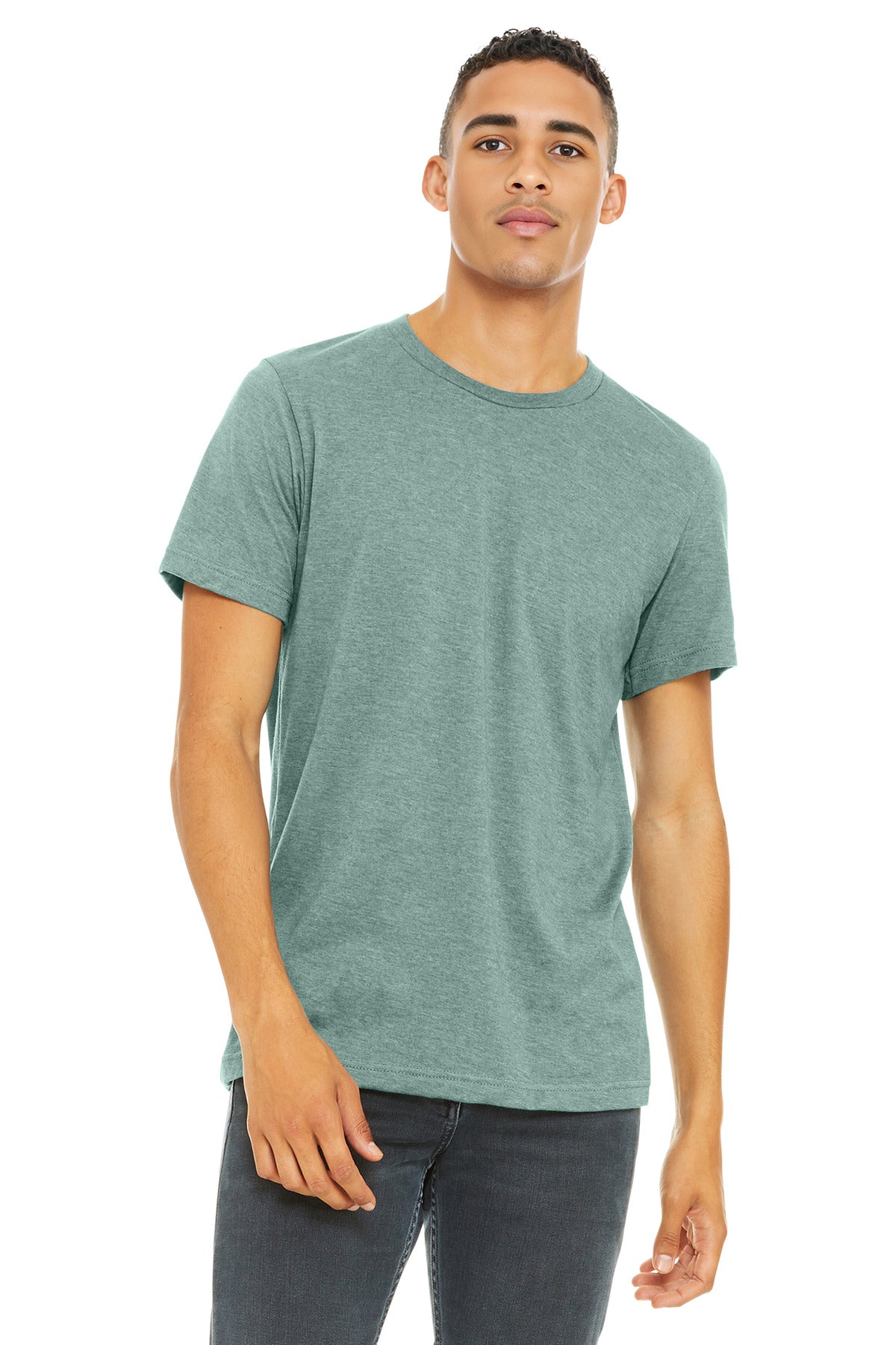 Custom Embroidery or DTF Print - BELLA+CANVAS  ®  Unisex Heather CVC Short Sleeve Tee. BC3001CVC