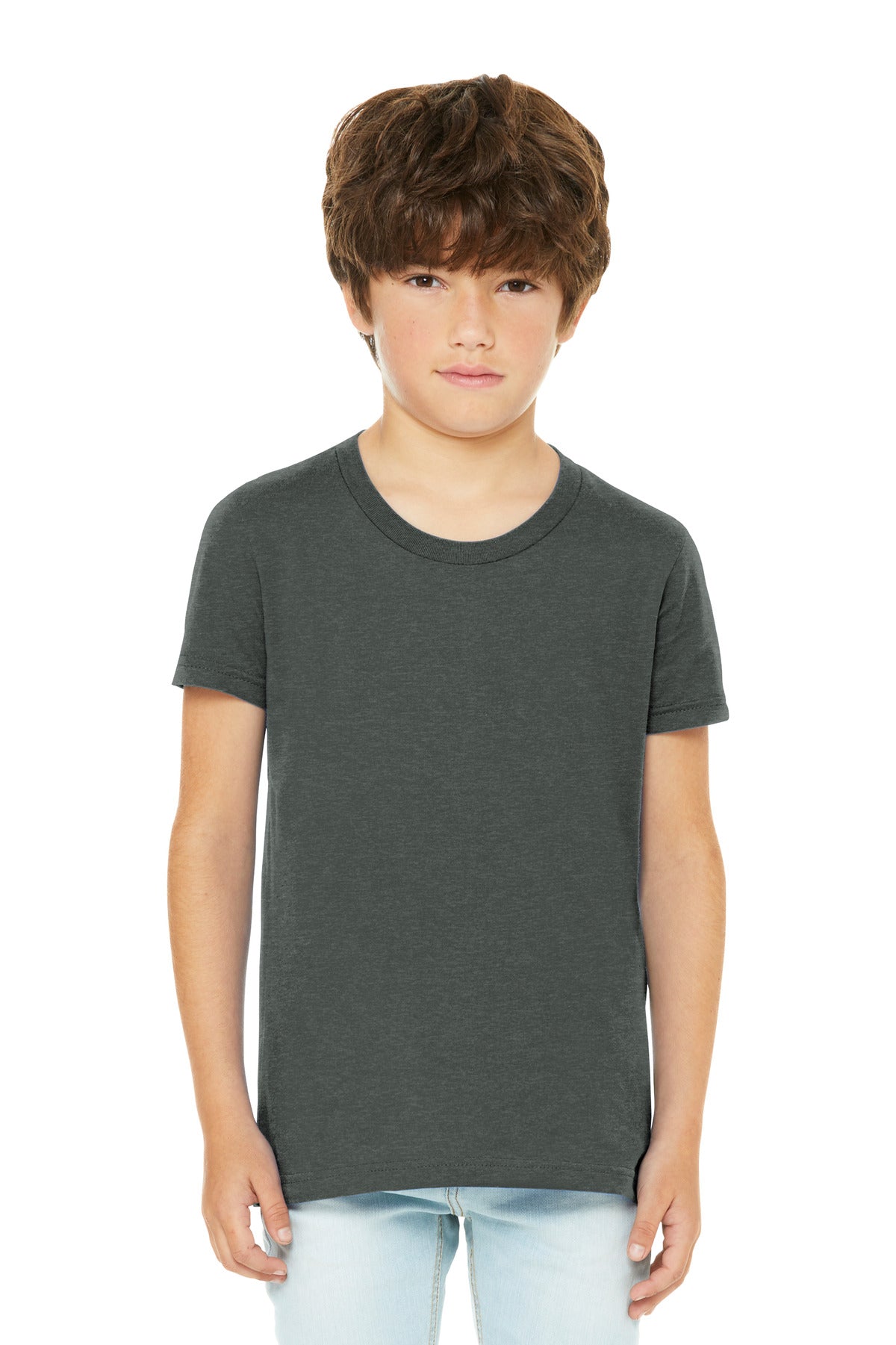 Custom Embroidery or DTF Print - BELLA+CANVAS ®  Youth Heather CVC Tee BC3001YCVC