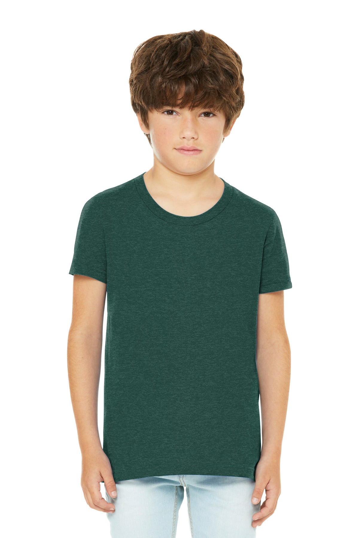 Custom Embroidery or DTF Print - BELLA+CANVAS ®  Youth Heather CVC Tee BC3001YCVC