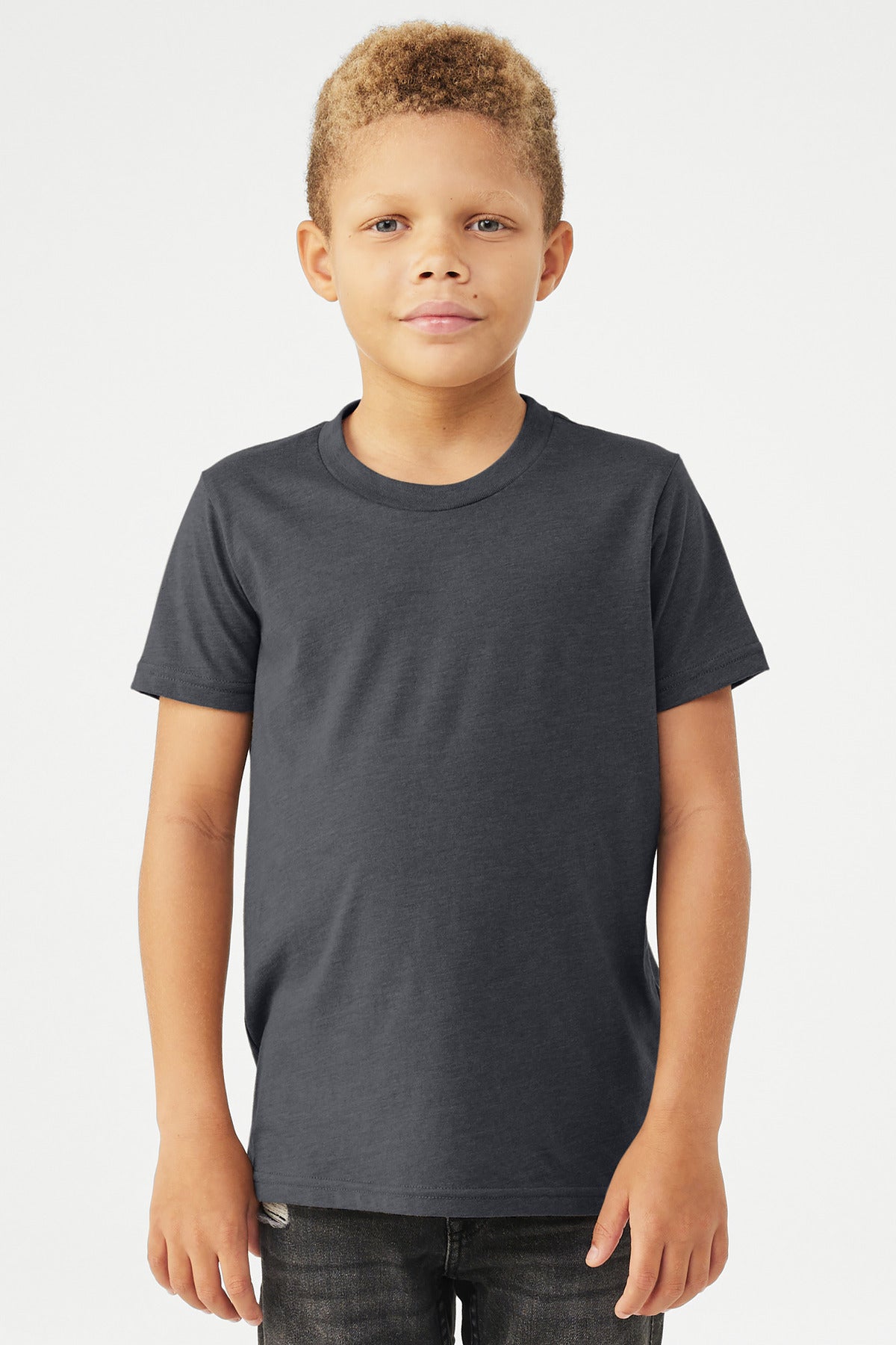 Custom Embroidery or DTF Print - BELLA+CANVAS ®  Youth Heather CVC Tee BC3001YCVC