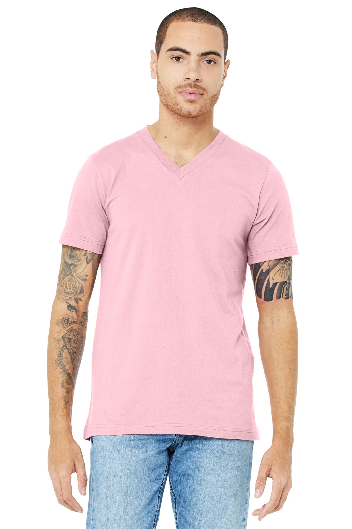 Custom Embroidery or DTF Print - BELLA+CANVAS  ®  Unisex Jersey Short Sleeve V-Neck Tee. BC3005