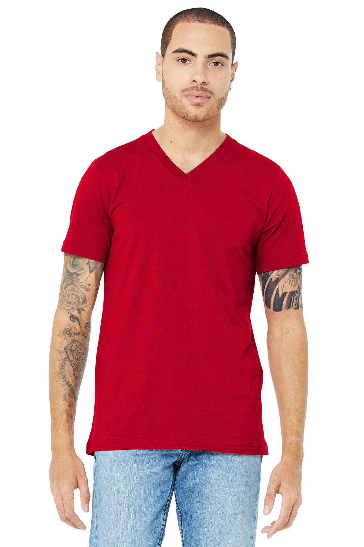 Custom Embroidery or DTF Print - BELLA+CANVAS  ®  Unisex Jersey Short Sleeve V-Neck Tee. BC3005