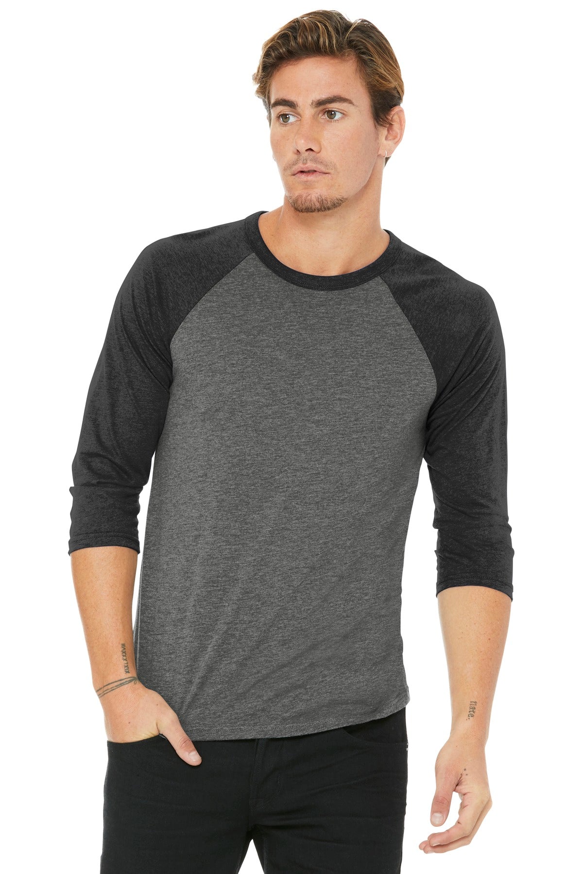 Custom Embroidery or DTF Print - BELLA+CANVAS  ®  Unisex 3/4-Sleeve Baseball Tee. BC3200