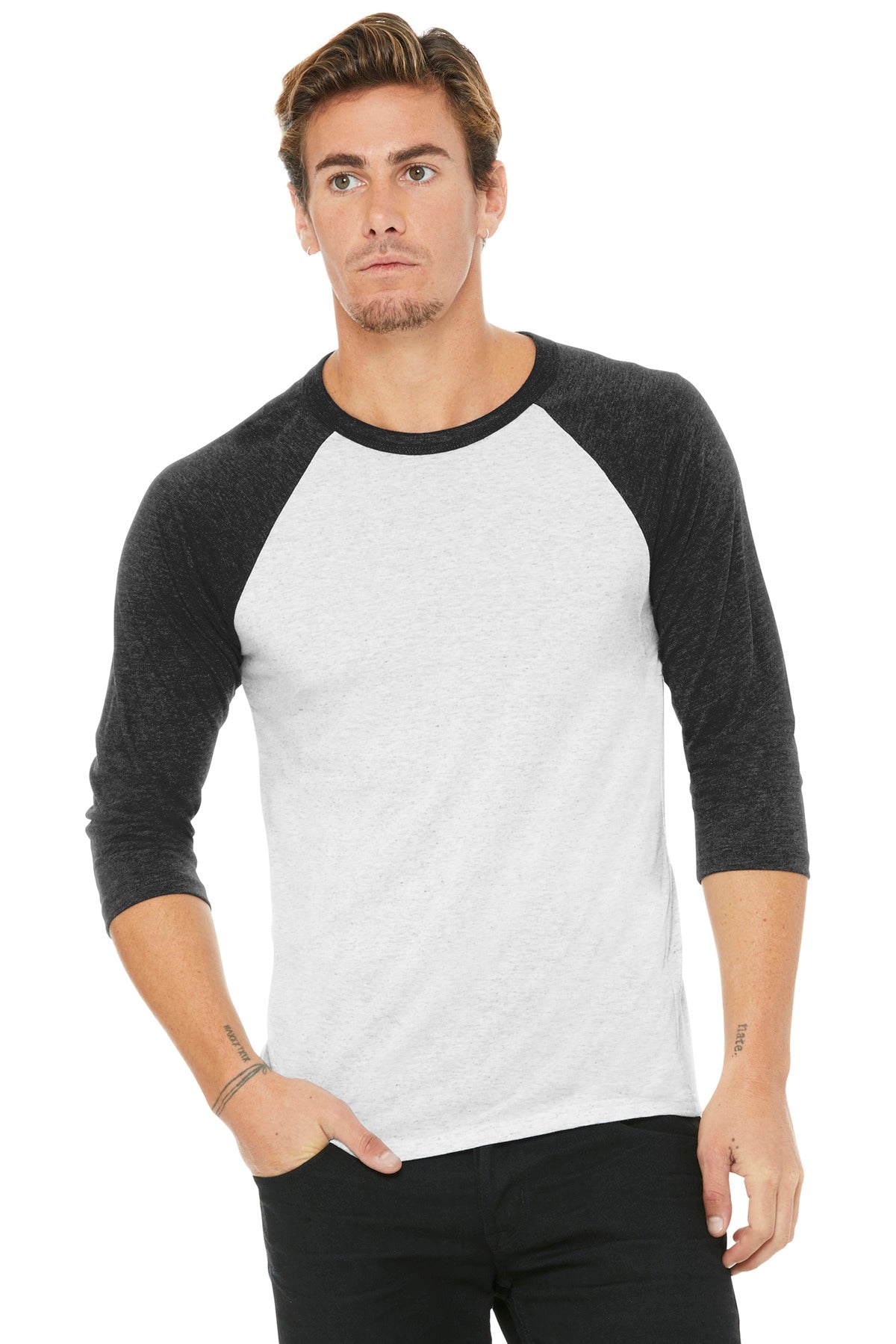 Custom Embroidery or DTF Print - BELLA+CANVAS  ®  Unisex 3/4-Sleeve Baseball Tee. BC3200