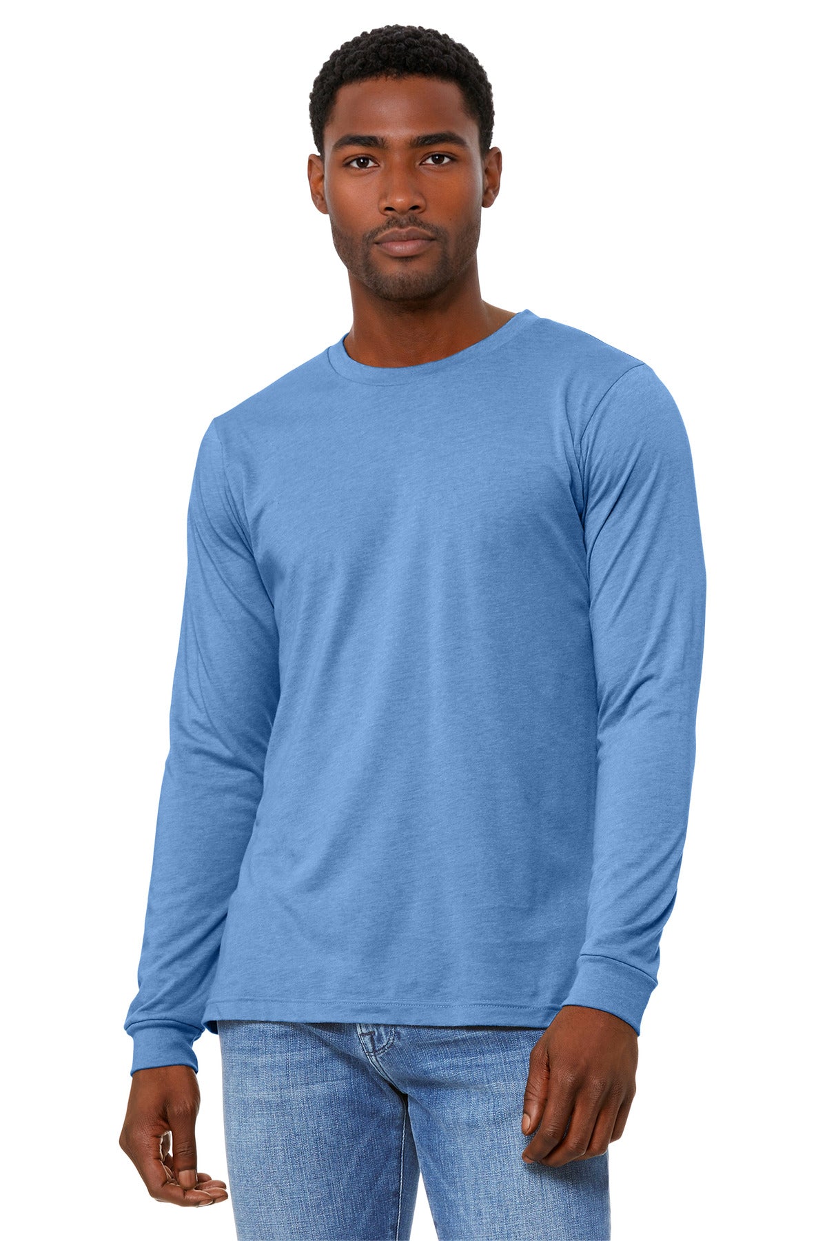 Custom Embroidery or DTF Print - BELLA+CANVAS ®  Unisex Heather CVC Long Sleeve Tee BC3501CVC