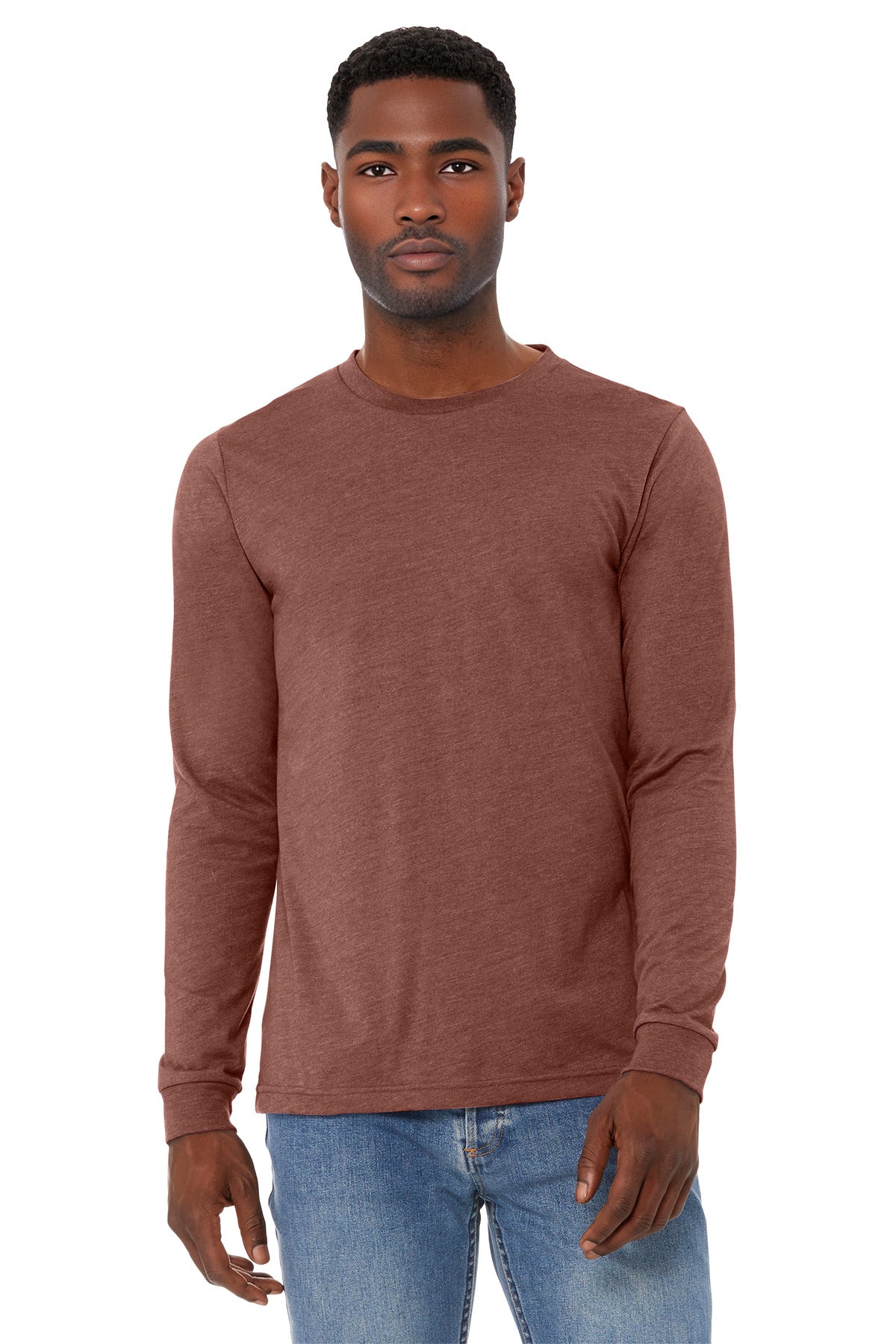 Custom Embroidery or DTF Print - BELLA+CANVAS ®  Unisex Heather CVC Long Sleeve Tee BC3501CVC